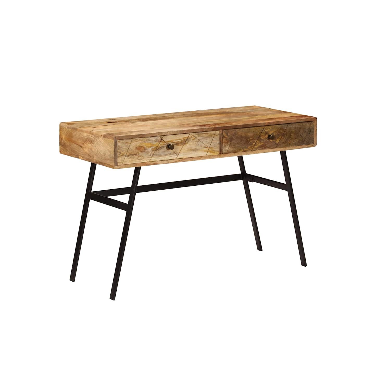 Bureau avec tiroirs Bois solide de manguier 110x50x76 cm