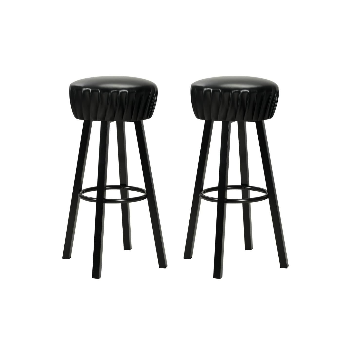 Chaises de bar lot de 2 noir similicuir