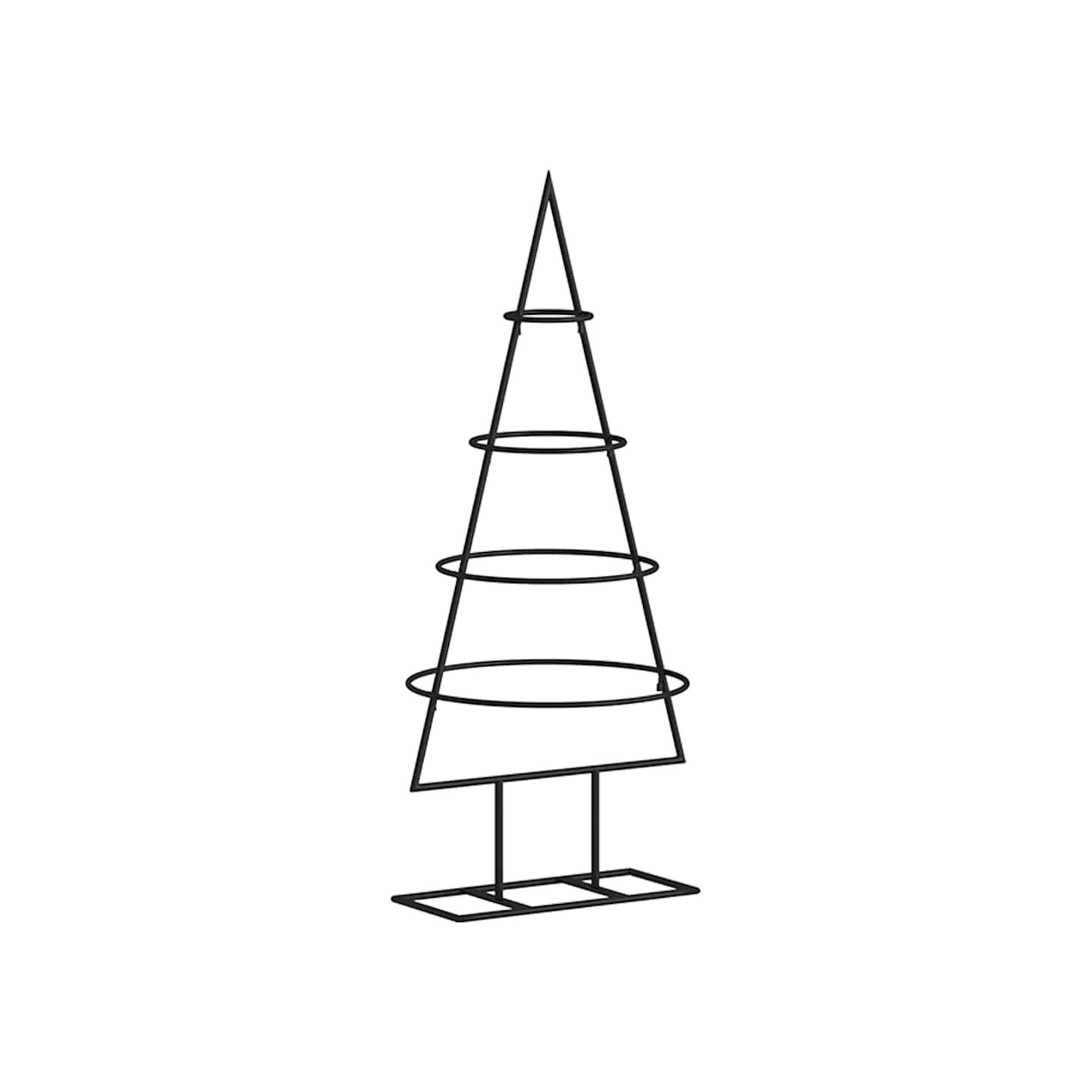 Arbre de Noël en métal pour décoration noir 60 cm