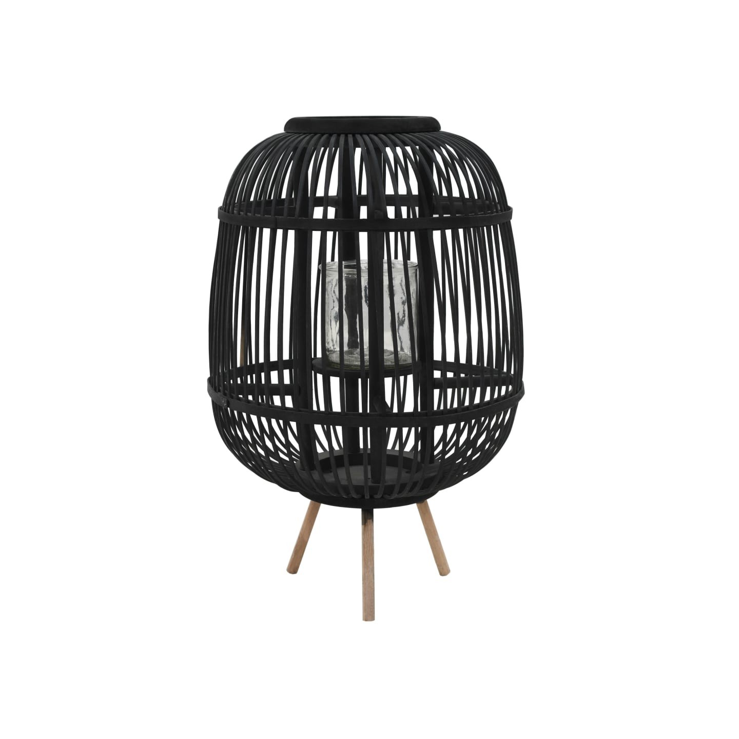 Bougeoir dur pieds Bambou Noir