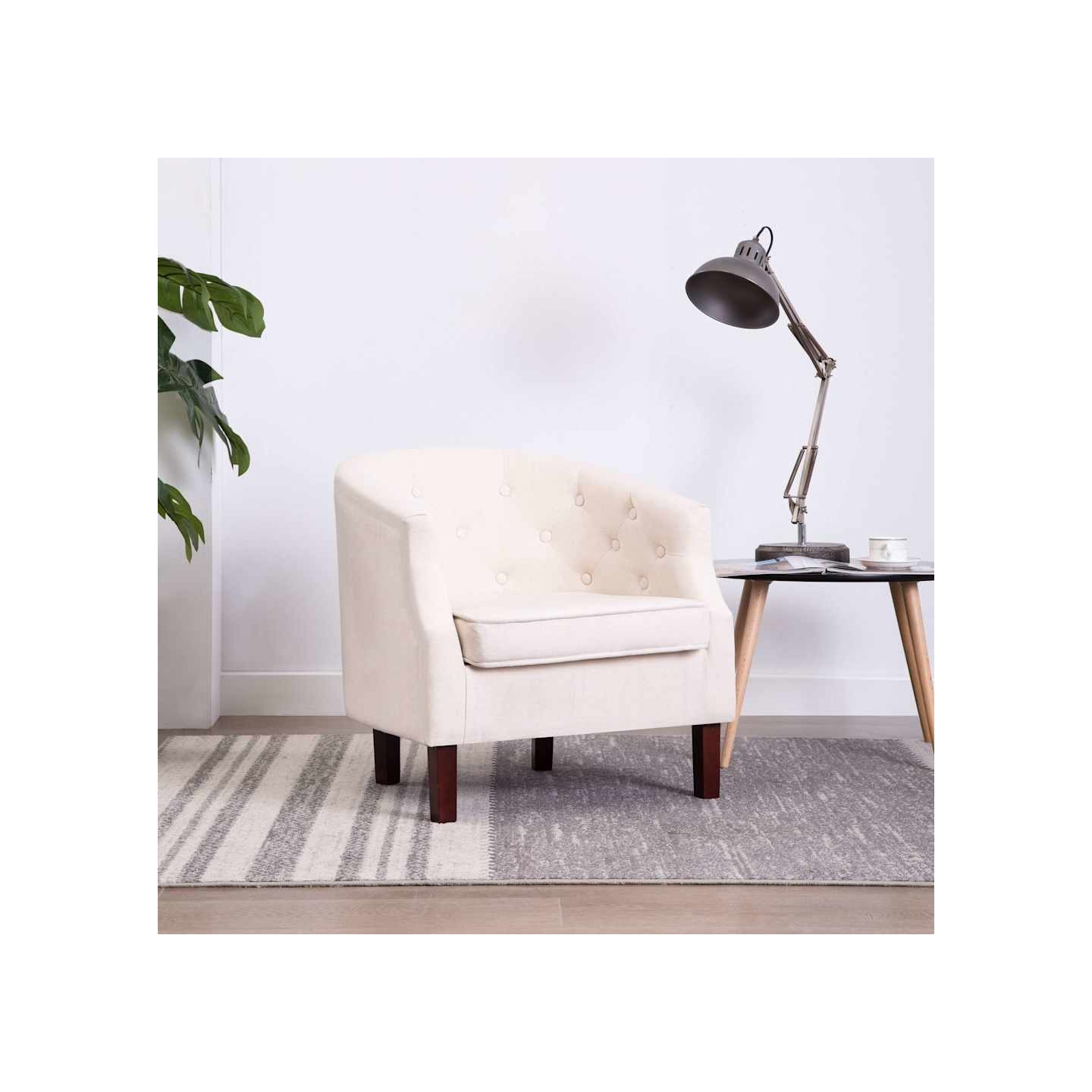 Fauteuil beige tissu