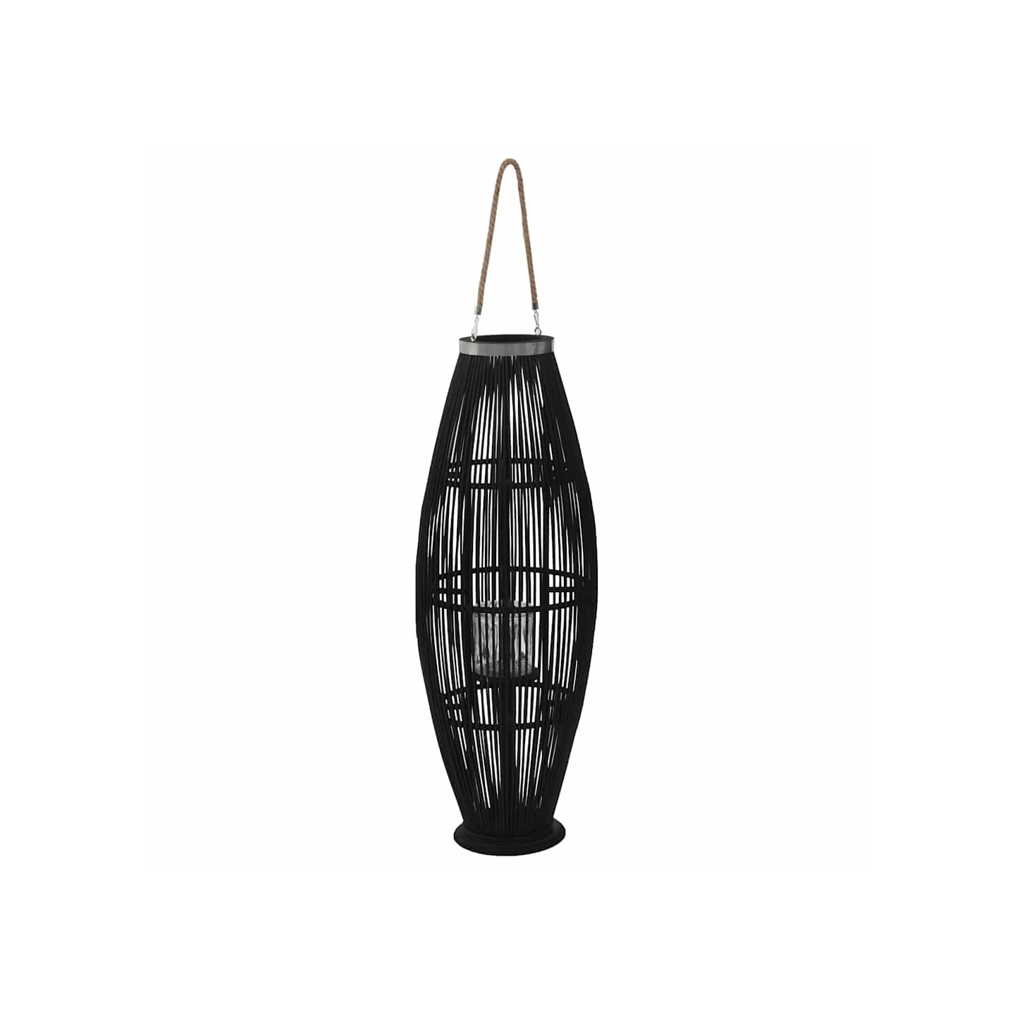 Bougeoir suspendu Bambou Noir 95 cm