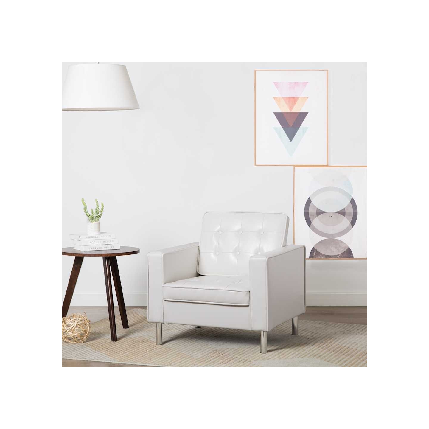 Fauteuil Blanc 75x70x75 cm Similicuir