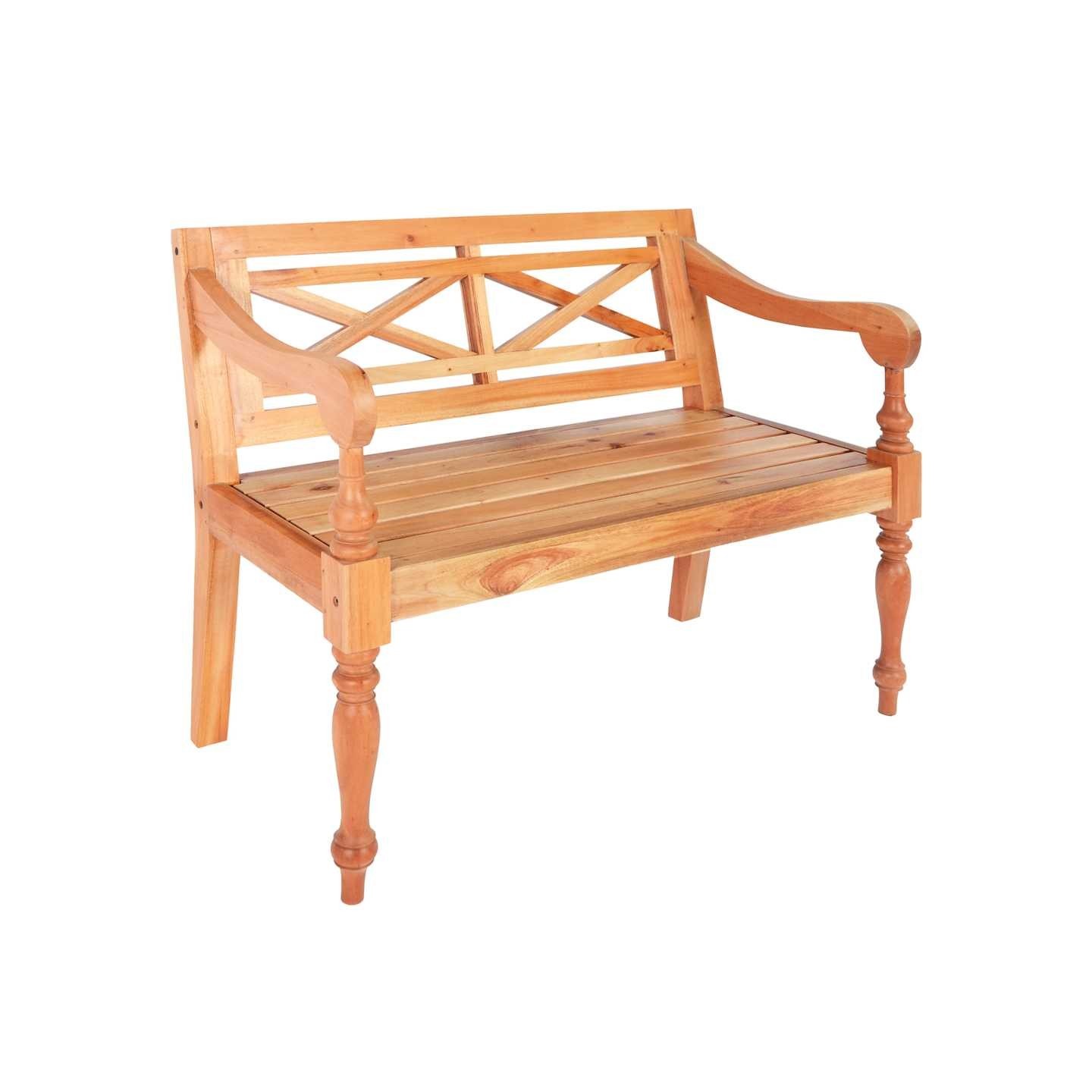 Banc Batavia 98 cm Bois d'acajou massif Marron clair
