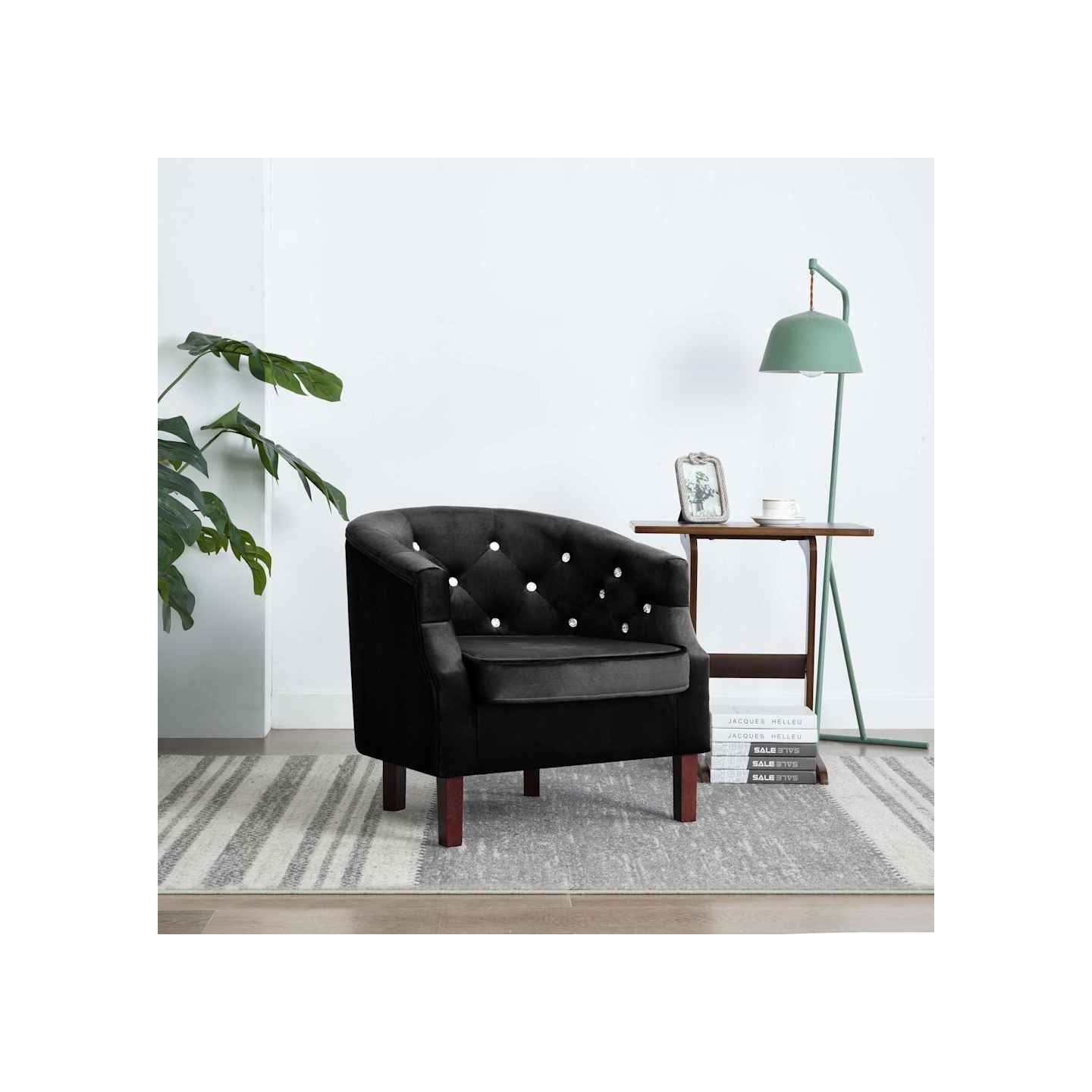 Fauteuil noir velours