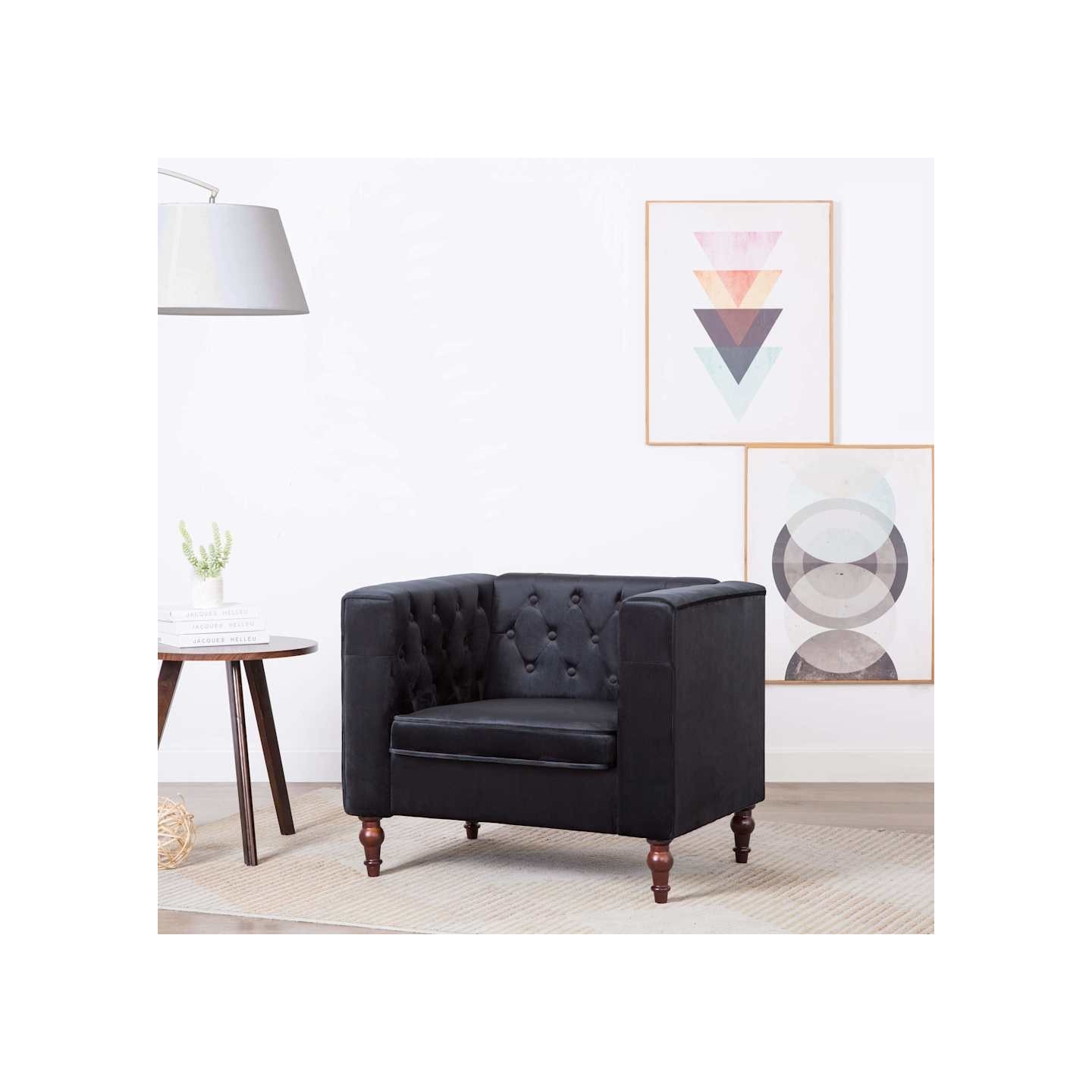 Fauteuil noir velours