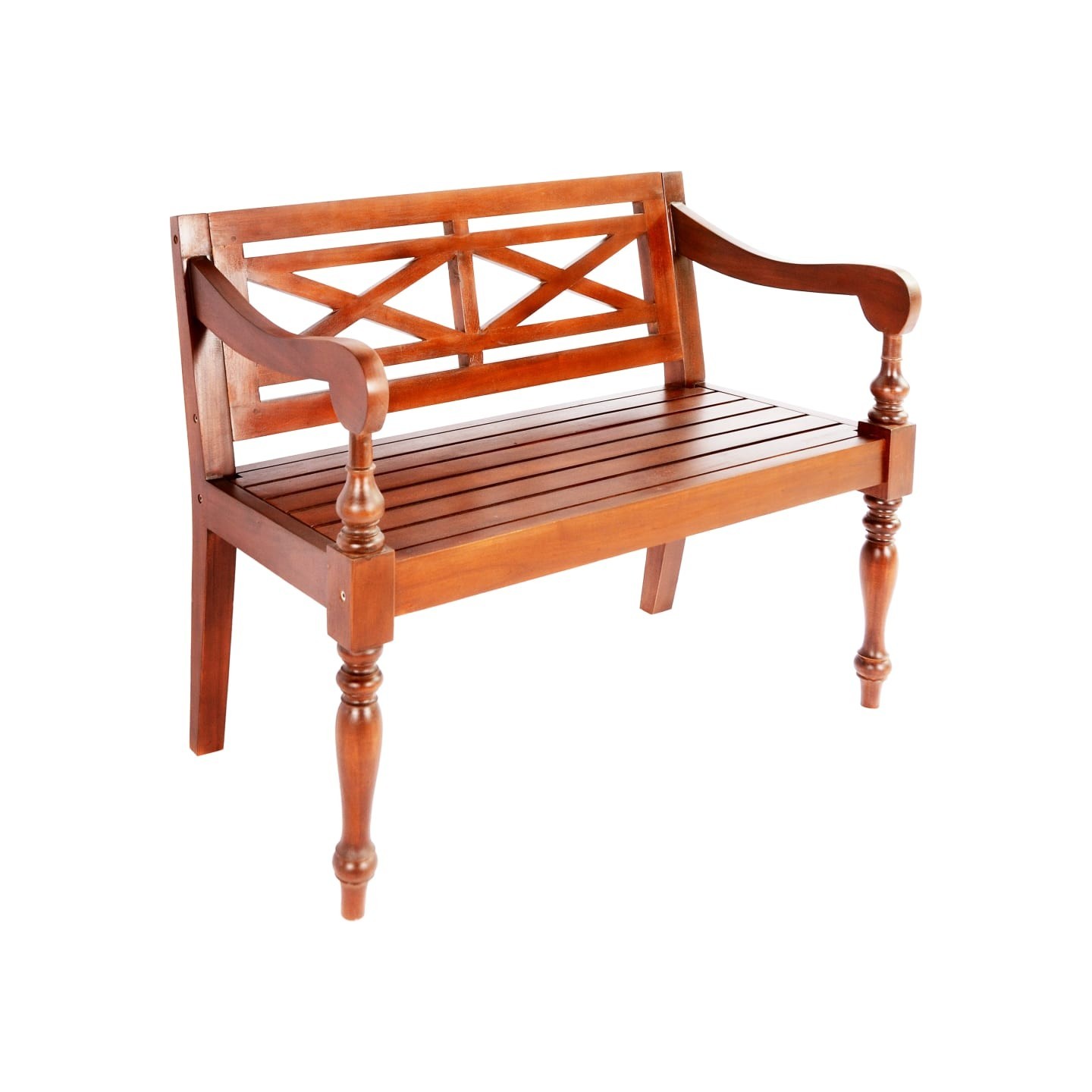 Banc Batavia 98 cm Bois d'acajou massif Marron foncé
