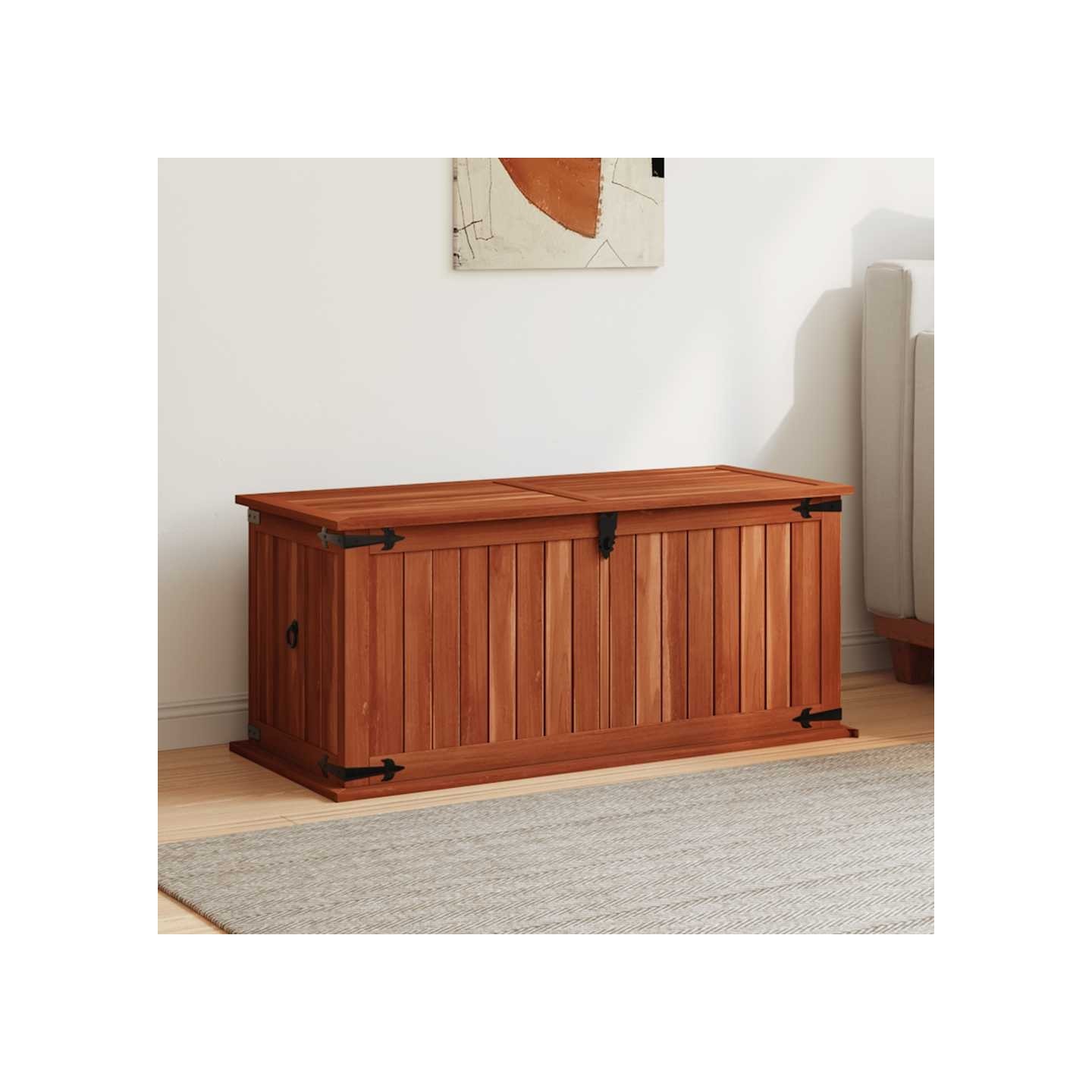 Coffre de rangement 90x45x40 cm Bois d'acacia solide