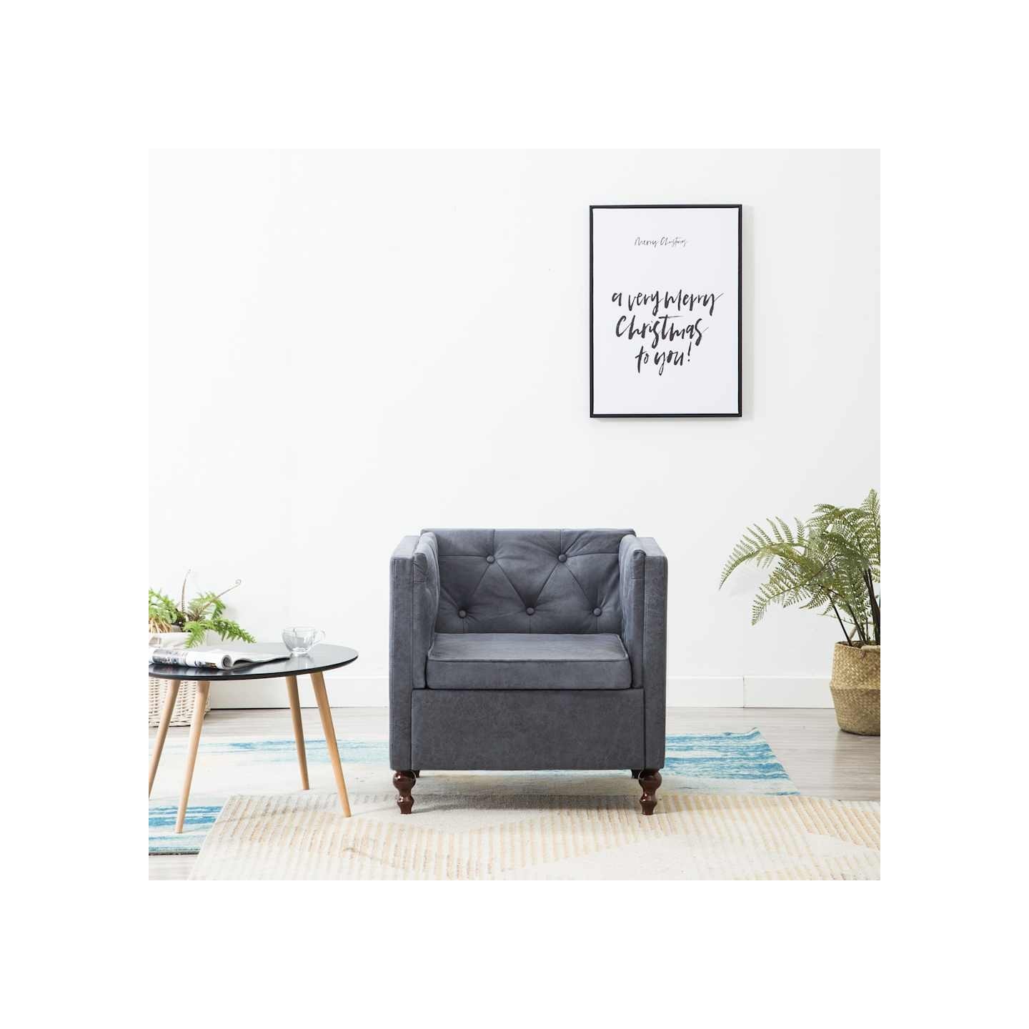 Fauteuil gris tissu