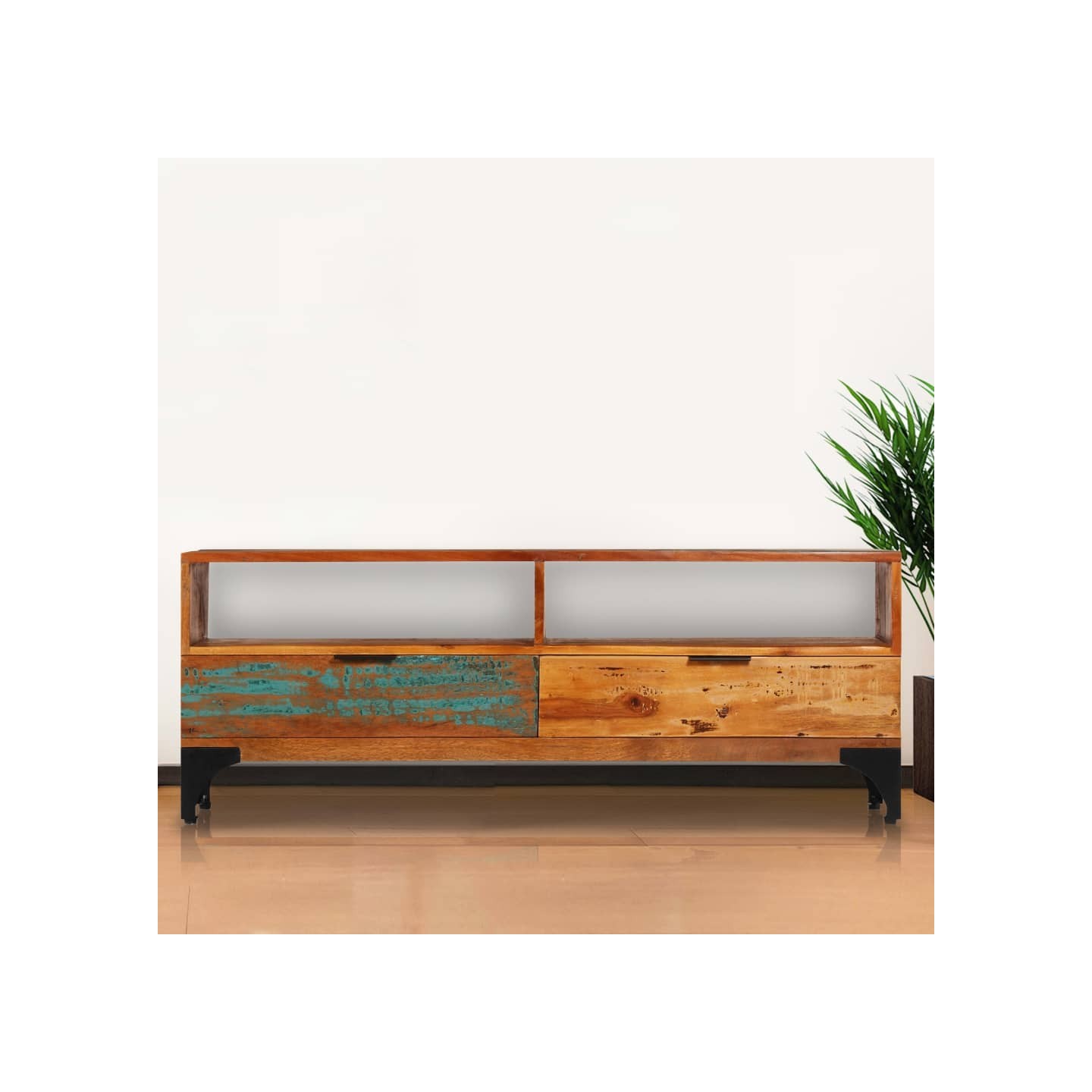 Meuble TV 118x35x45 cm Bois de récupération massif