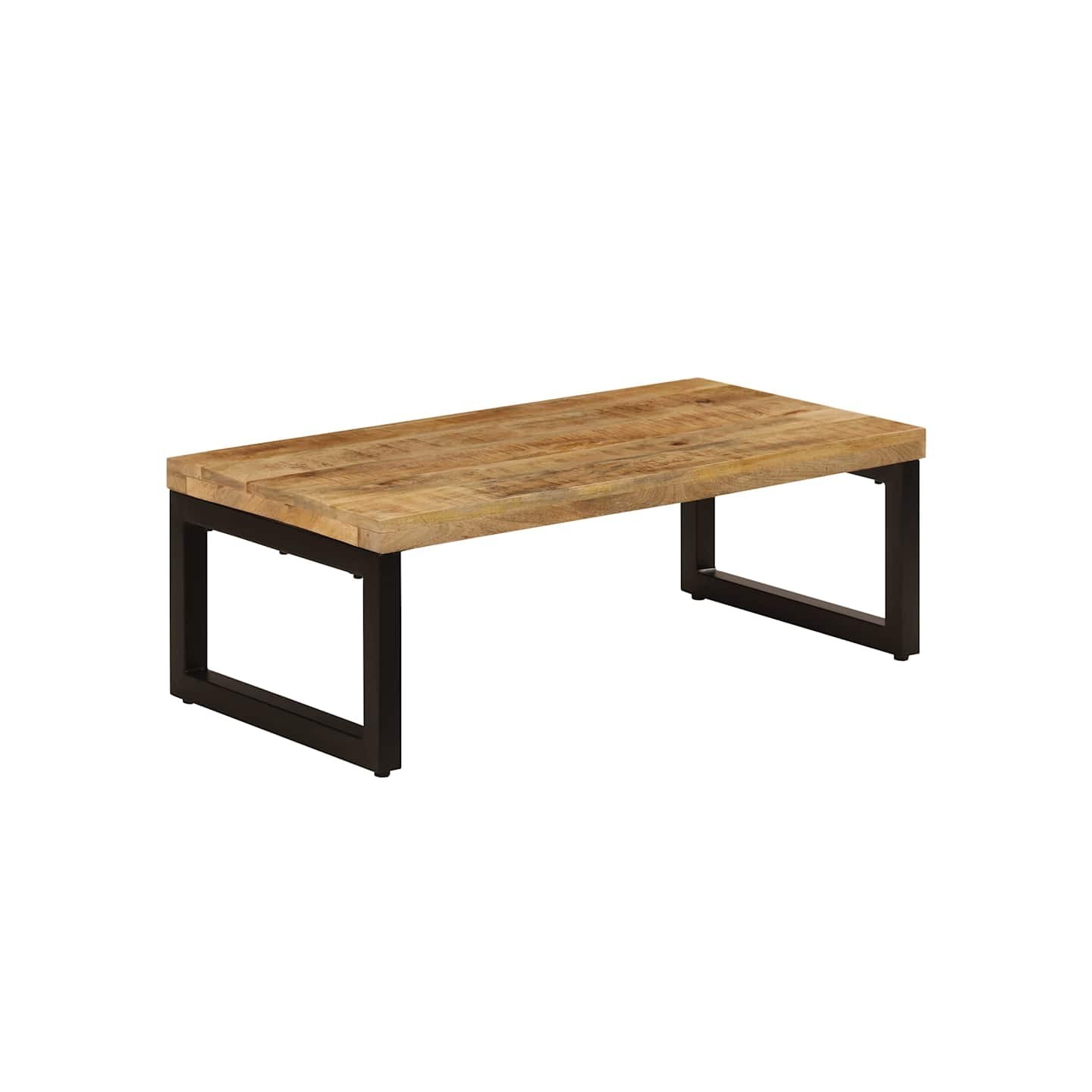 Table basse 100x50x35 cm Bois de manguier solide et acier