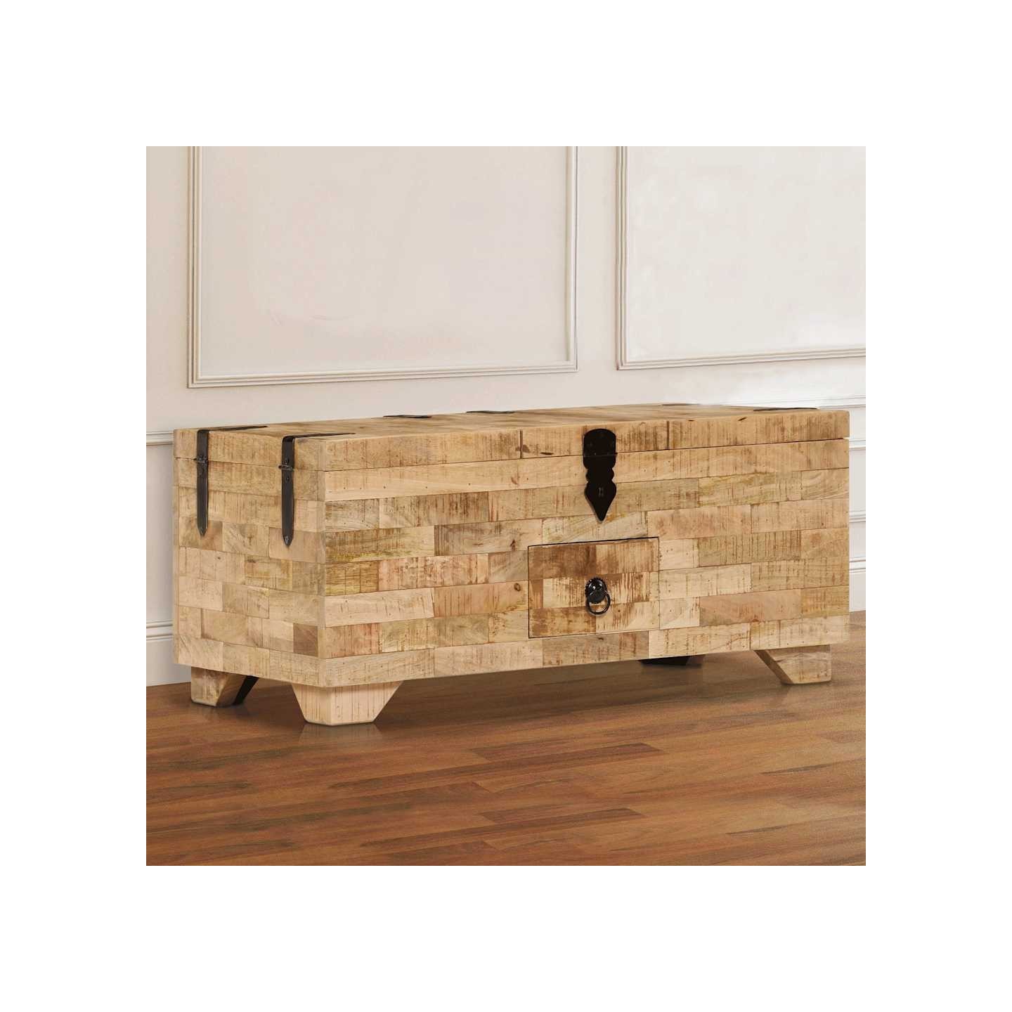 Table basse Bois de manguier massif 80x40x35 cm