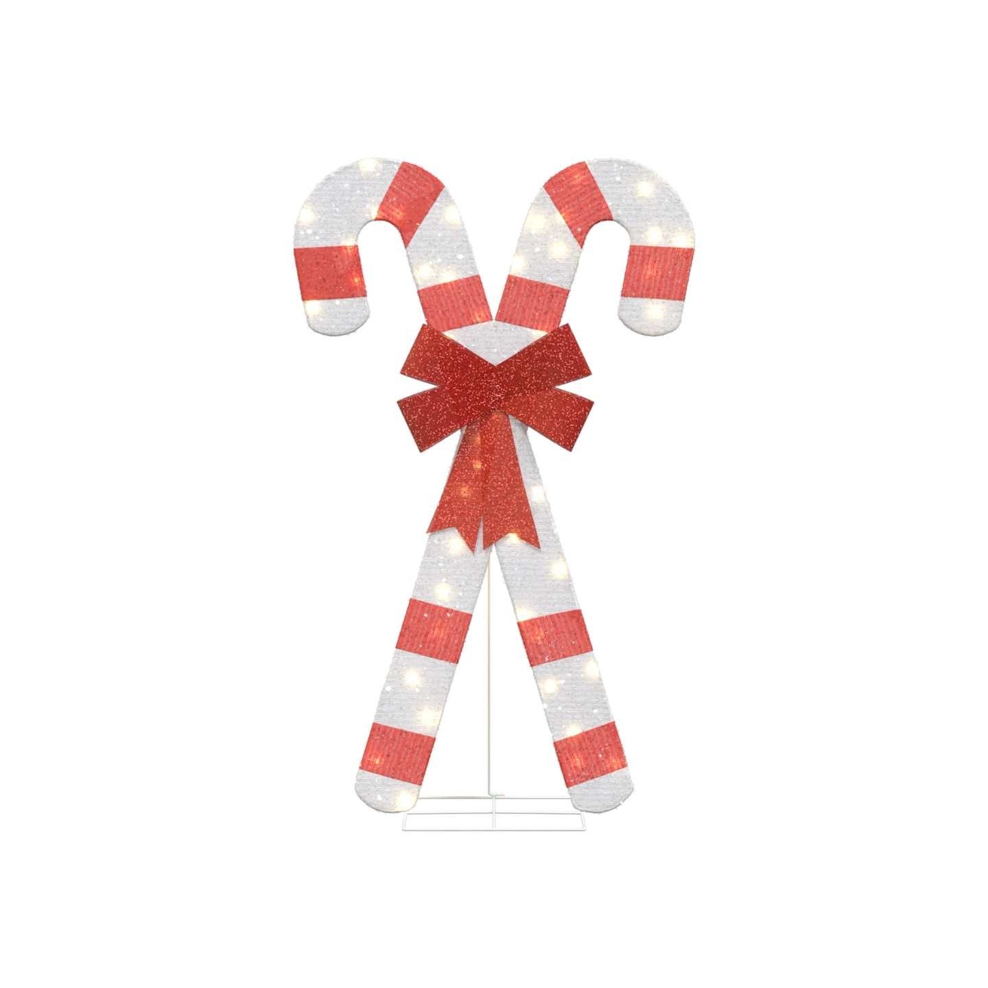 Décoration de Noël en forme de canne à sucre 50 LED blanc chaud