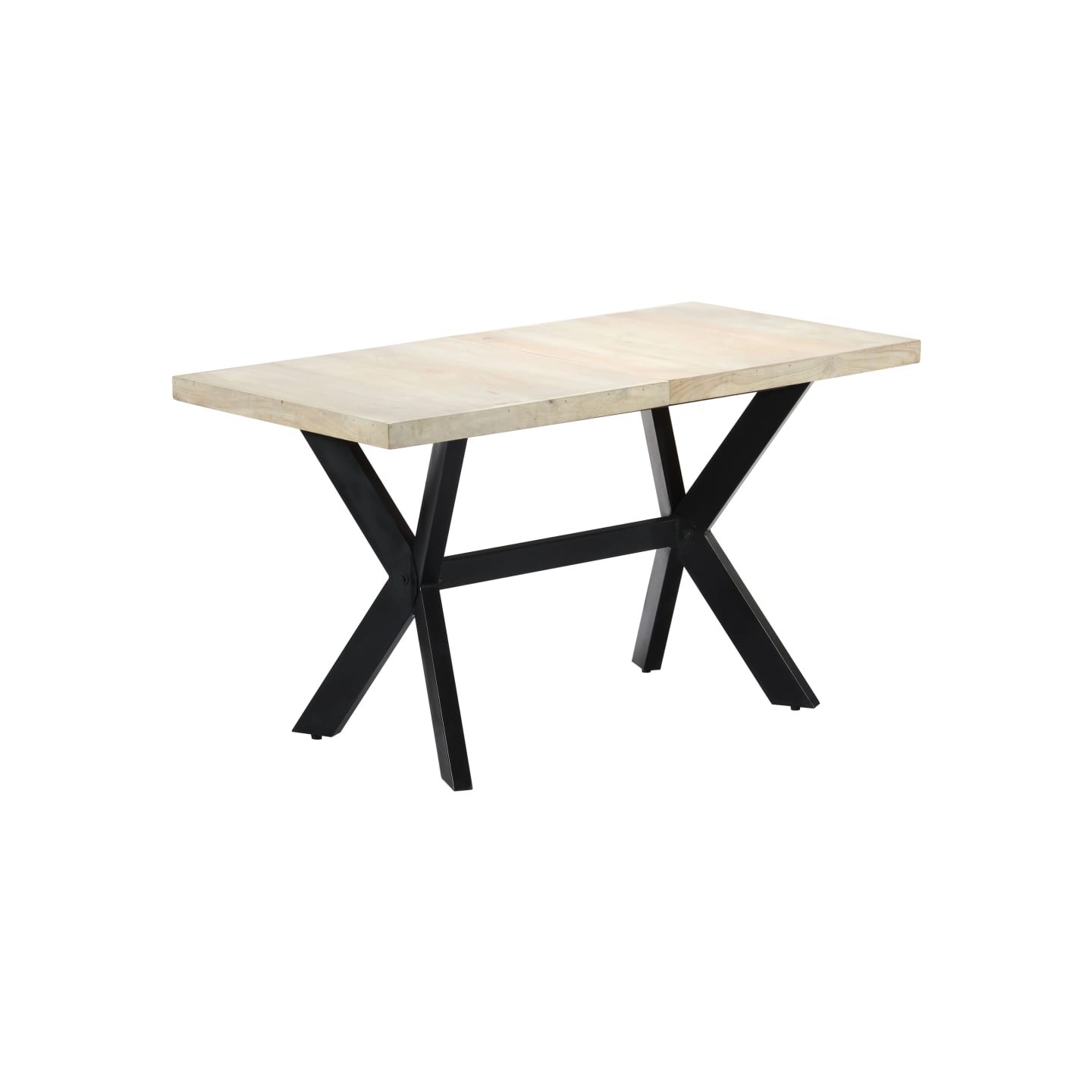 Table à dîner 140 x 70 x 75 cm Bois de manguier massif blanchi