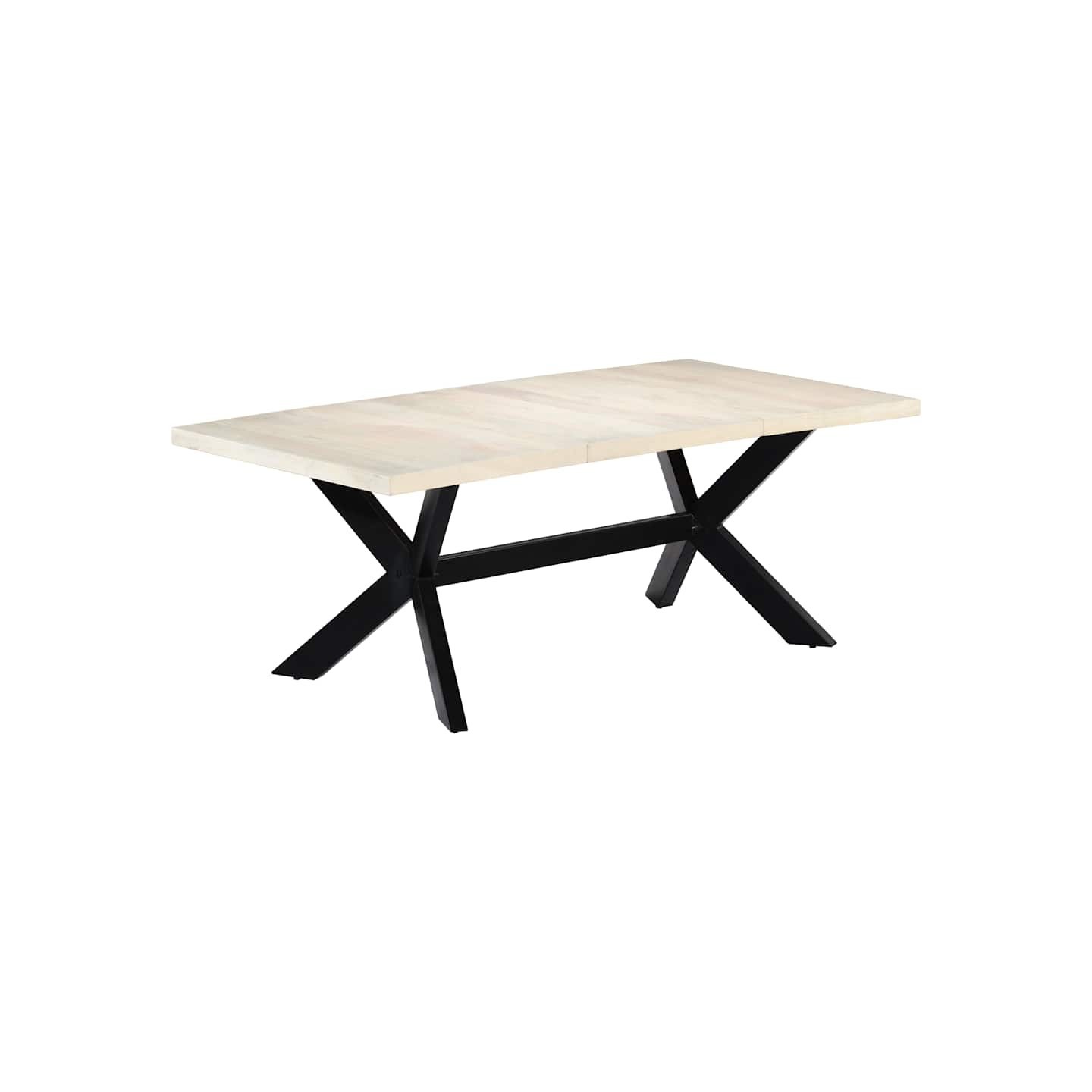 Table de salle à manger Blanc 200x100x75cm Bois manguier massif