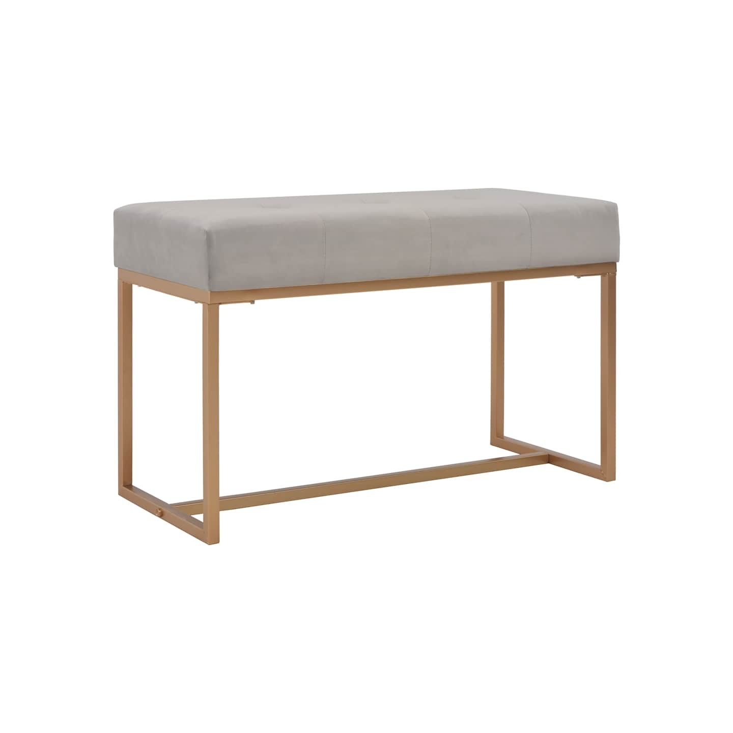 Banc 80 cm Gris Velours