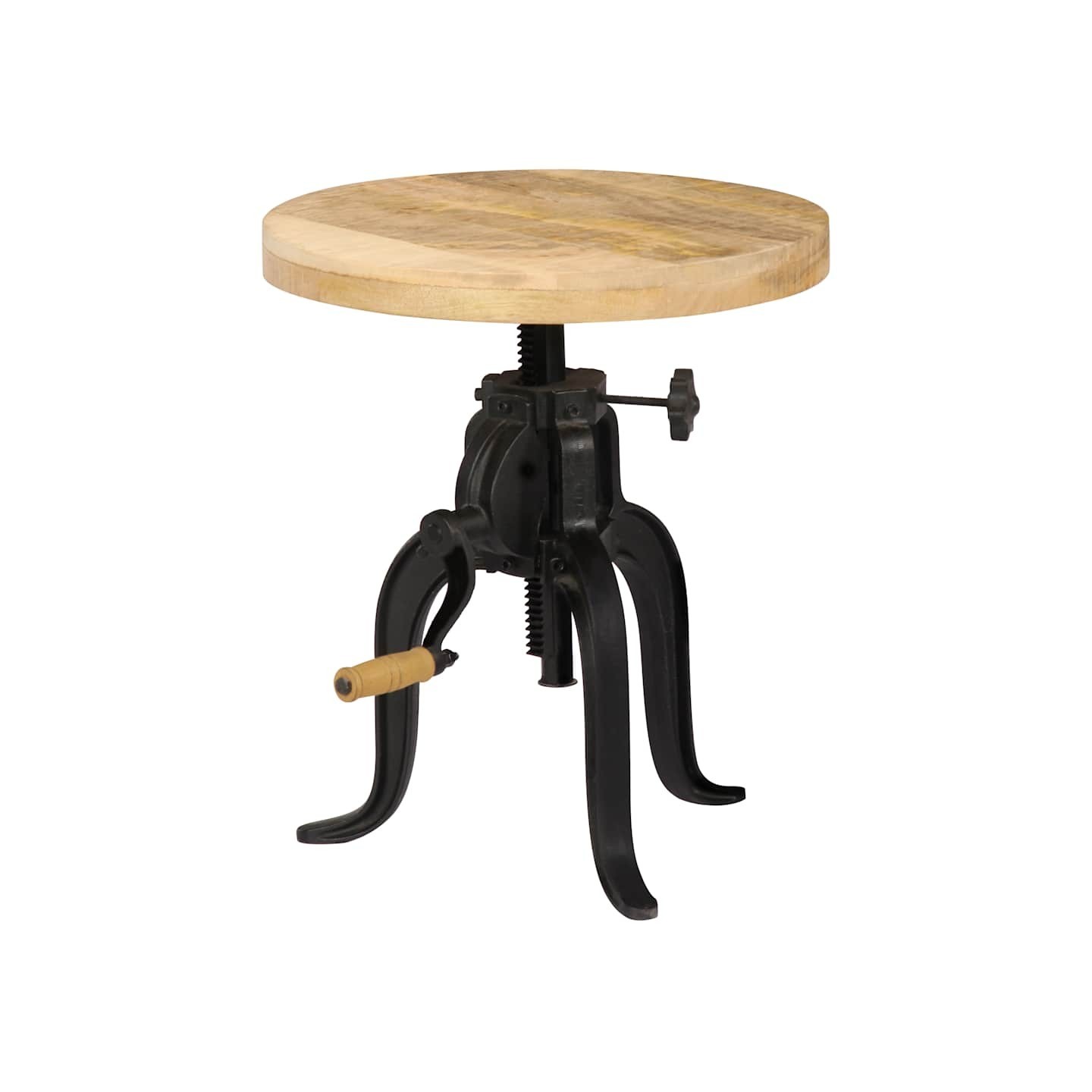 Table d'appoint 45x (45-62) cm Bois de manguier massif et fonte