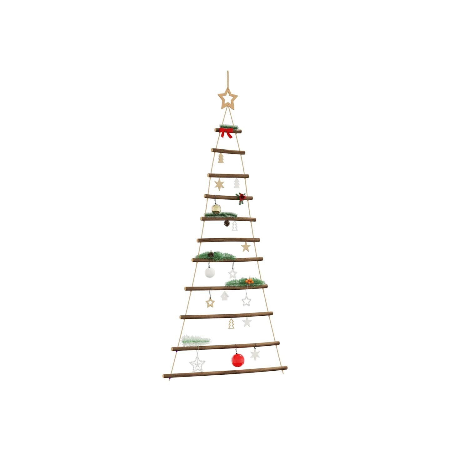 Sapin de Noël suspendu avec étoile supérieure 74x150 cm