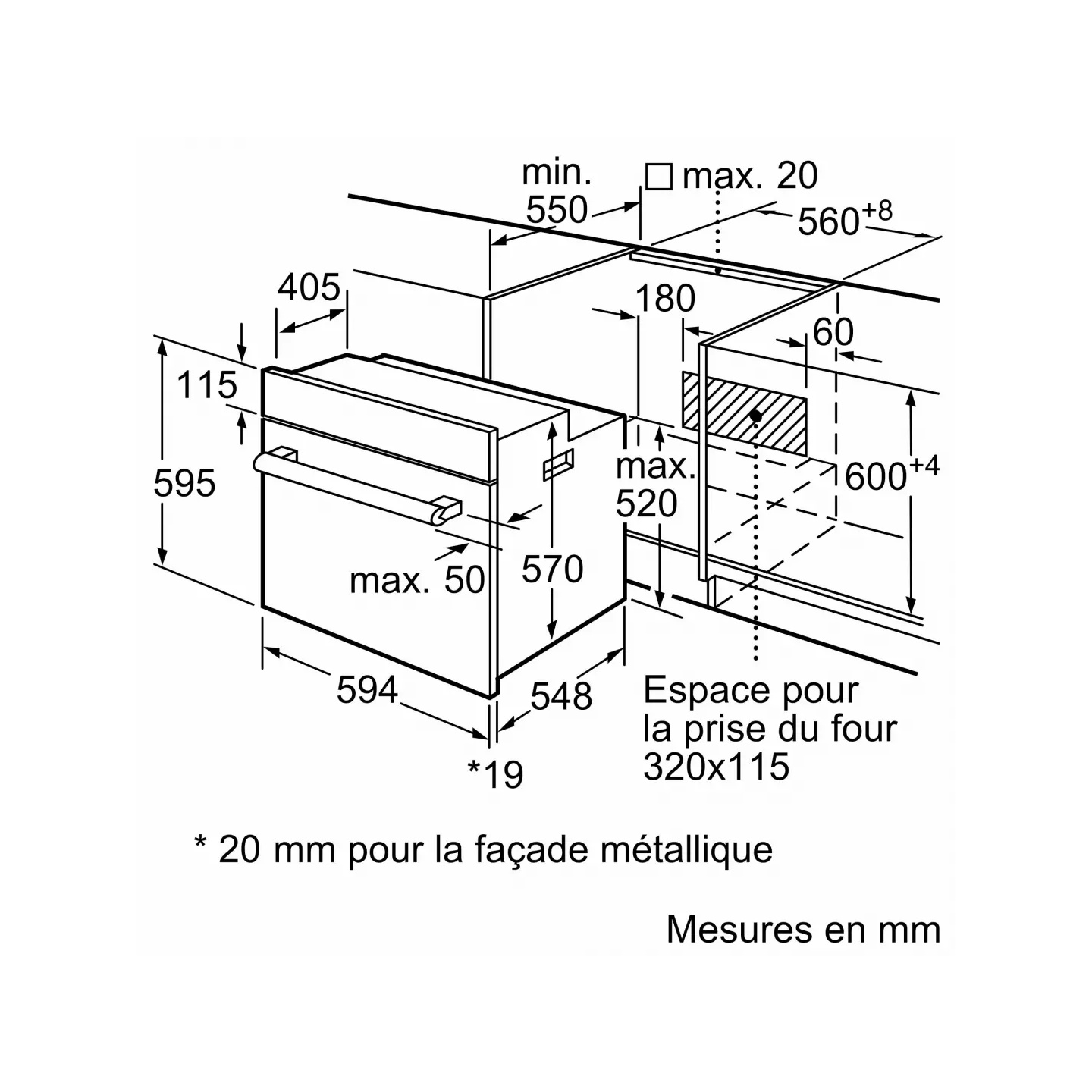 Four Bosch HBF134EB2 Série 2 66 L EcoClean noir | Nimestore