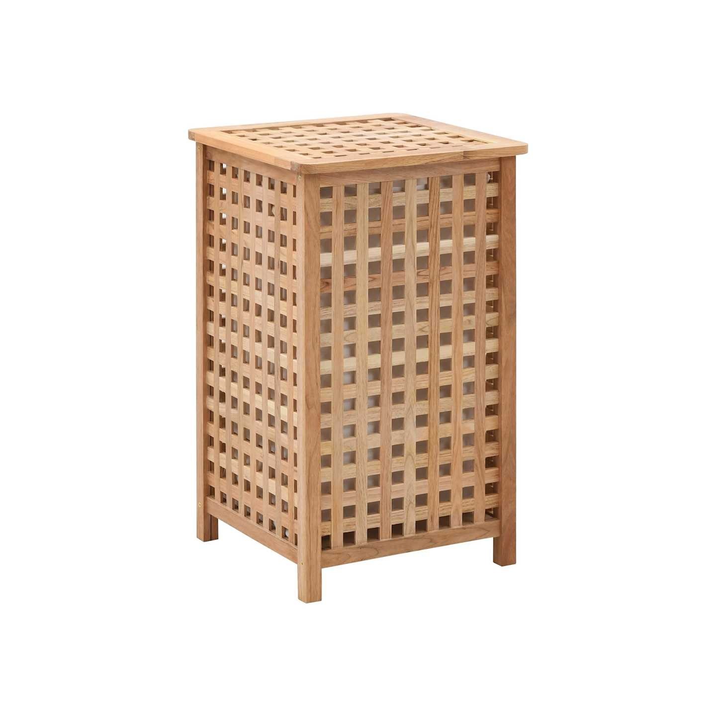 Coffre à linge 39 x 39 x 65 cm Bois de noyer massif