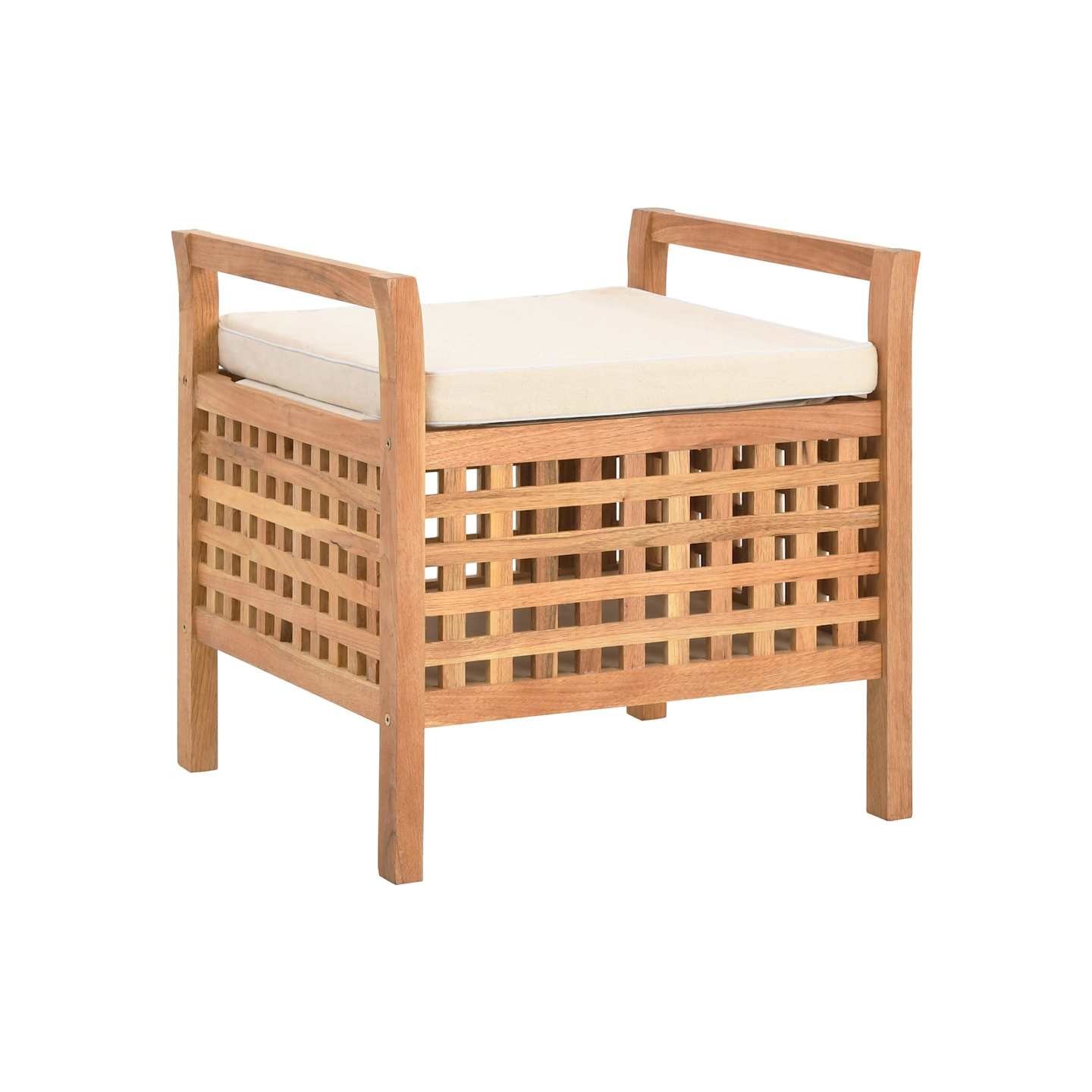 Banc de rangement 49x48x49 cm Bois de noyer massif