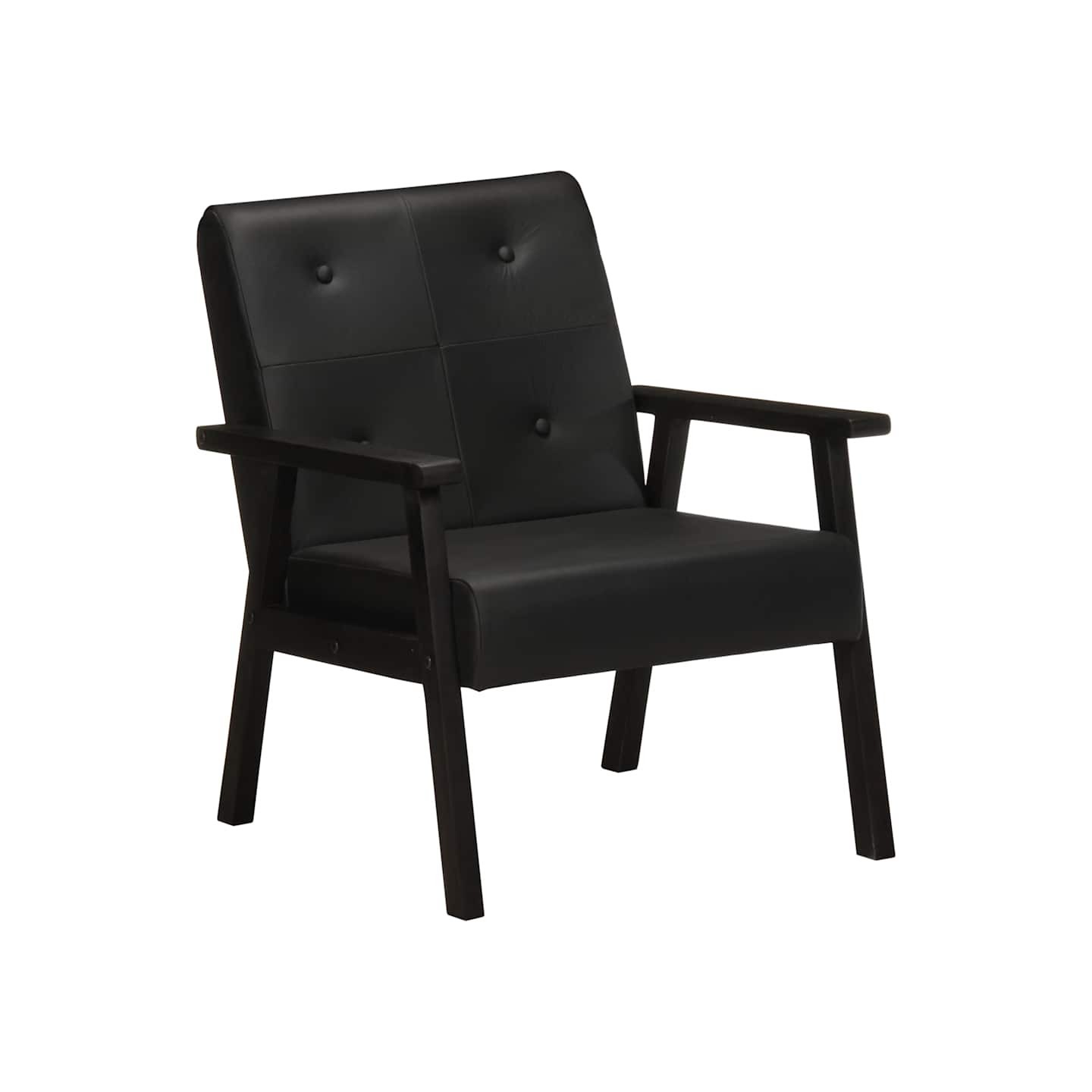 Fauteuil noir cuir véritable