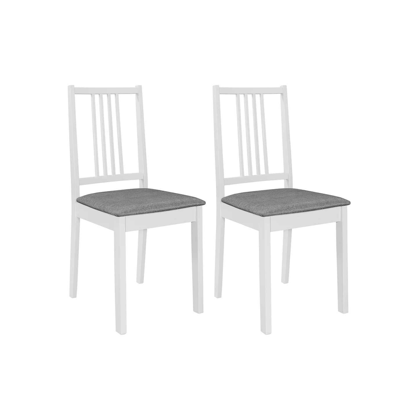 Chaises à manger avec coussins lot de 2 blanc bois solide