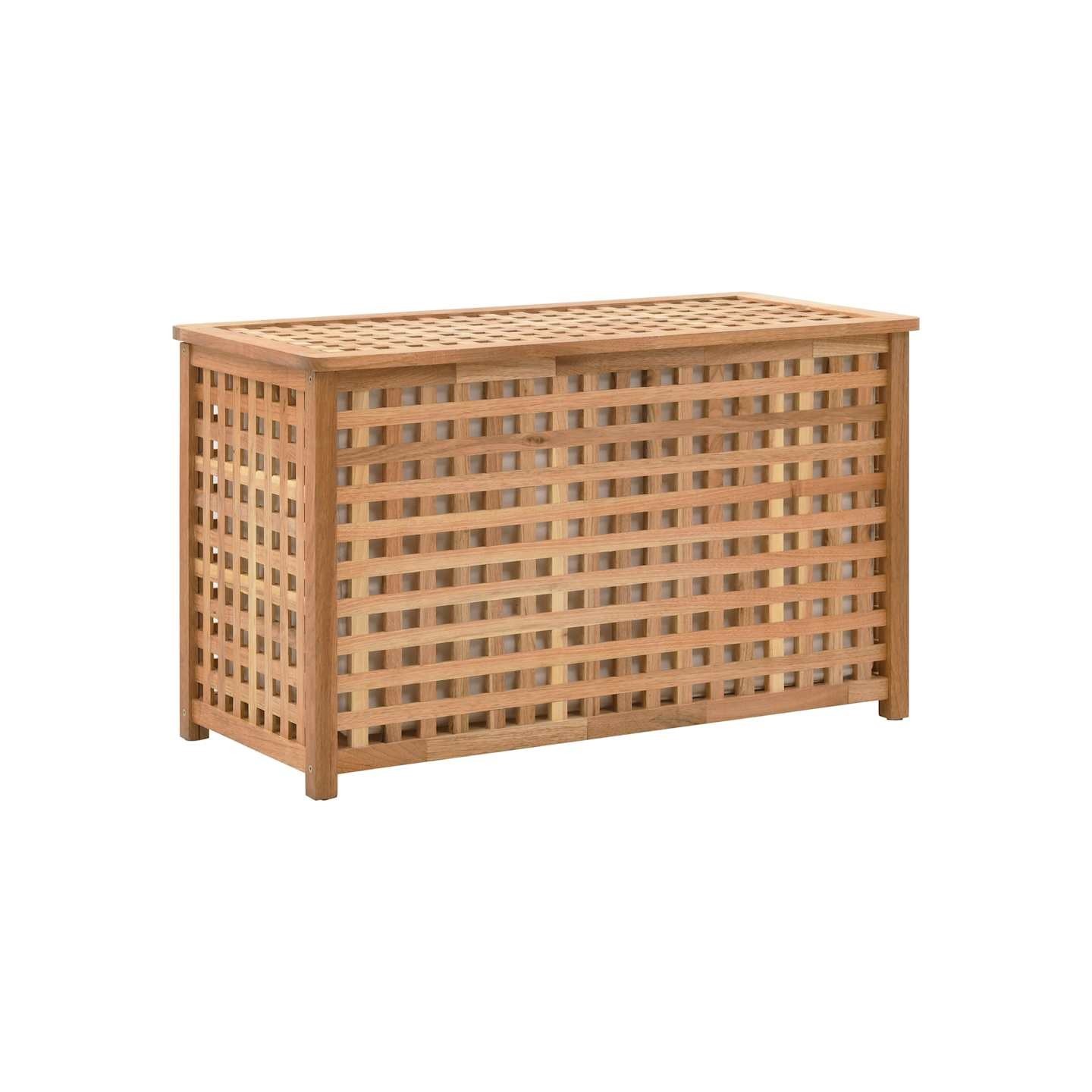Coffre de blanchisserie 77,5x37,5x46,5 cm Bois massif de noyer