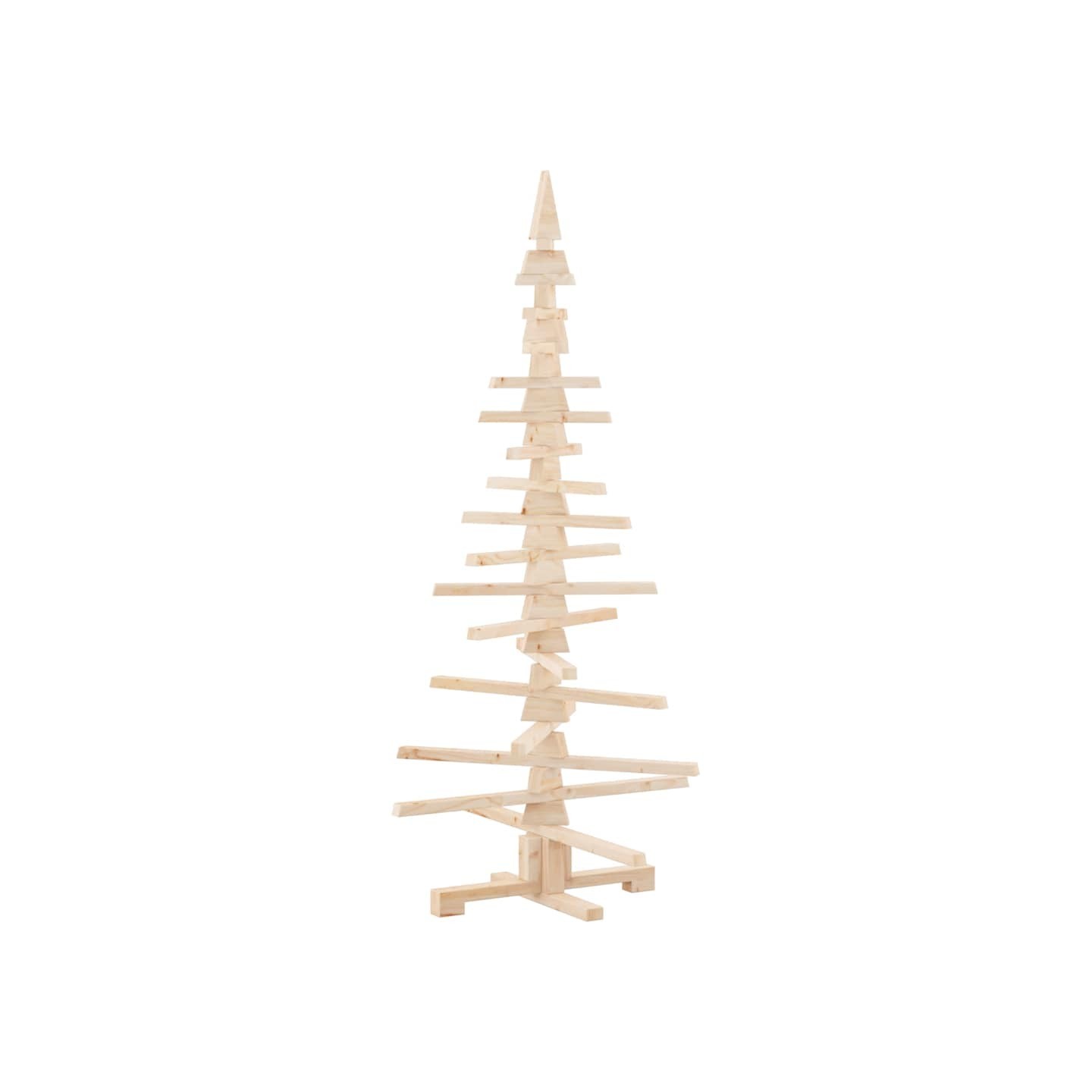 Sapin de Noël en bois pour décoration 150 cm Bois de pin massif