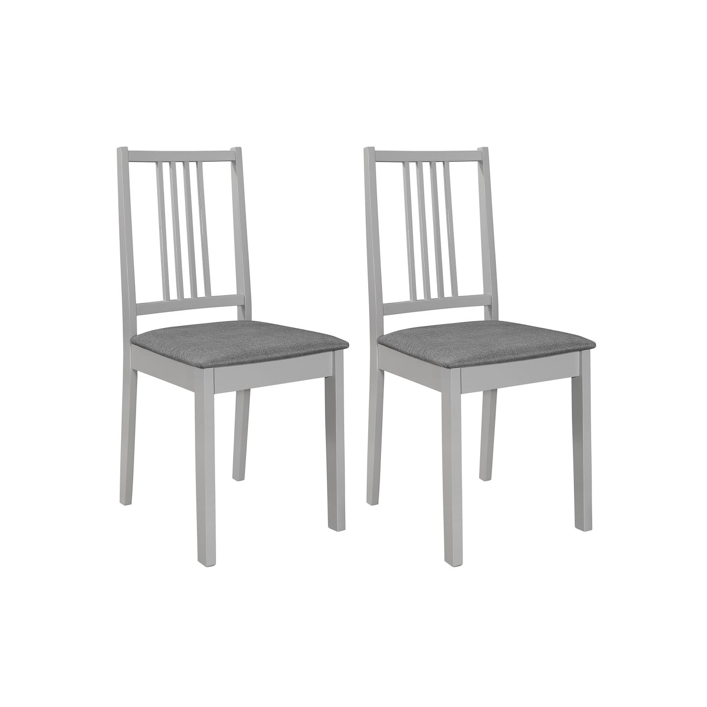 Chaises à manger avec coussins lot de 2 gris bois solide