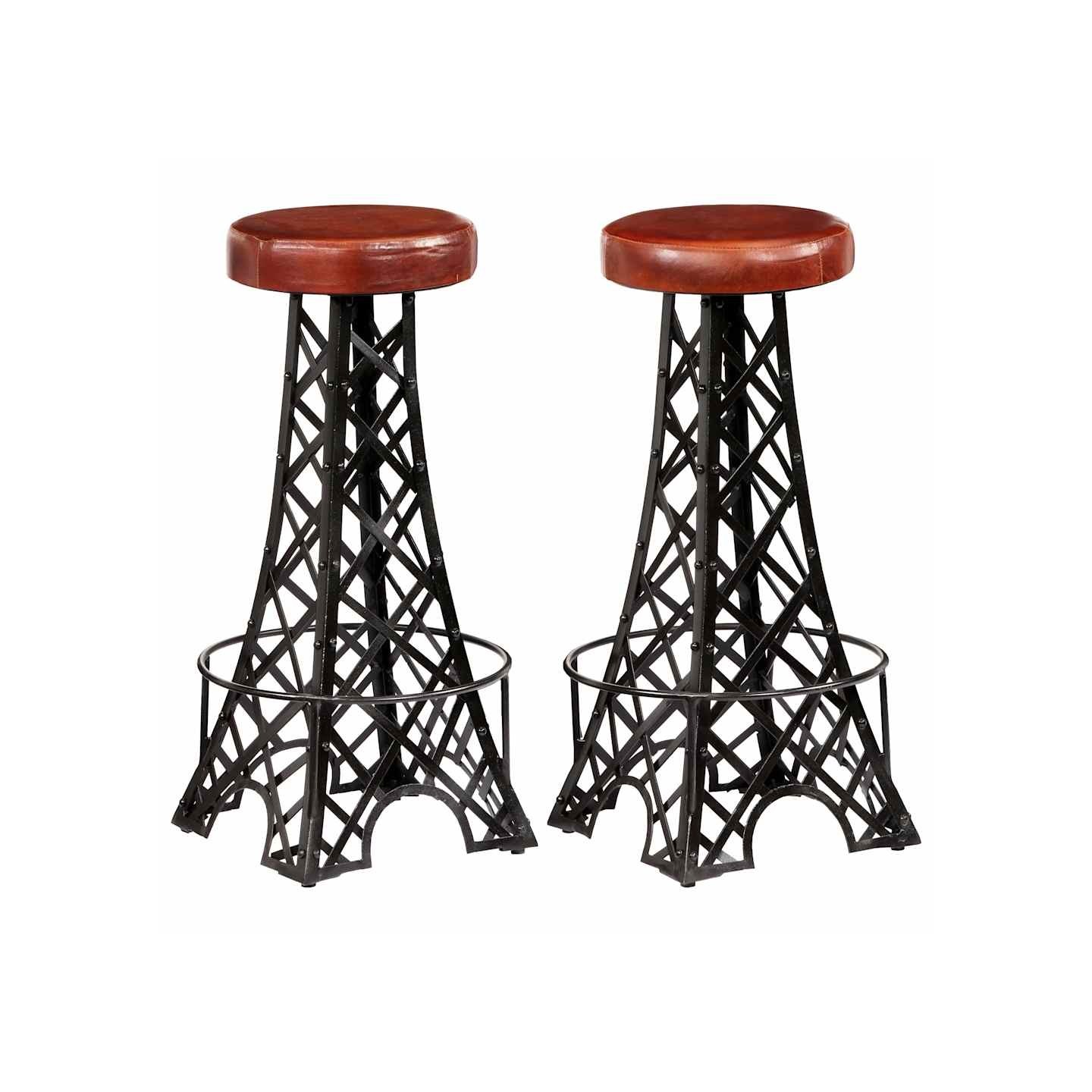 Tabourets de bar lot de 2 cuir véritable