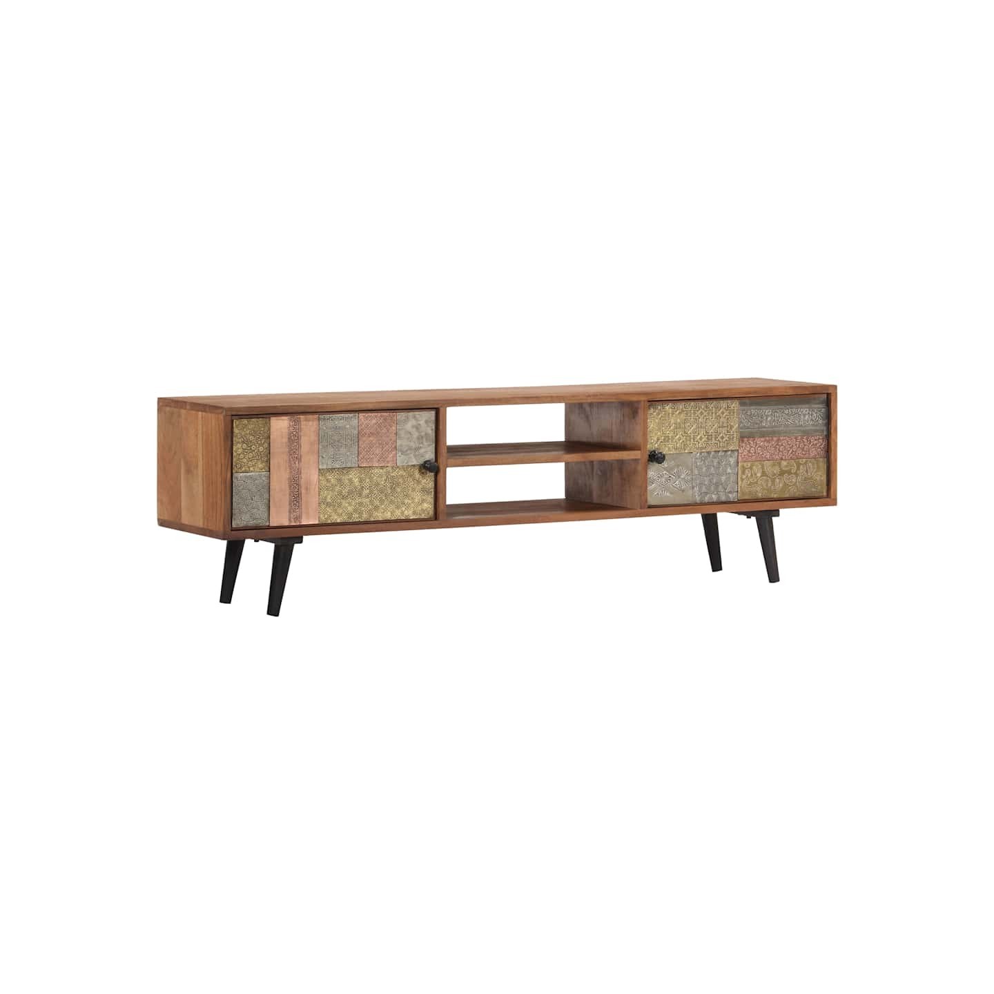 Meuble TV 140x30x40 cm Bois solide d'acacia