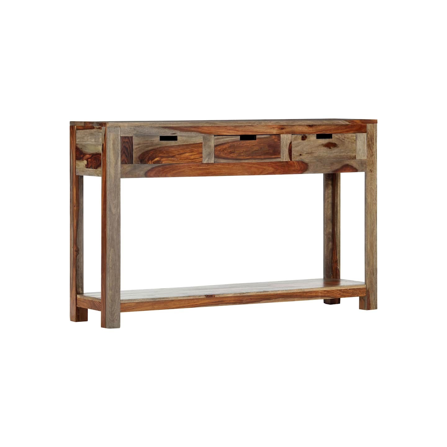 Table console avec 3 tiroirs 120x30x75 cm Bois massif