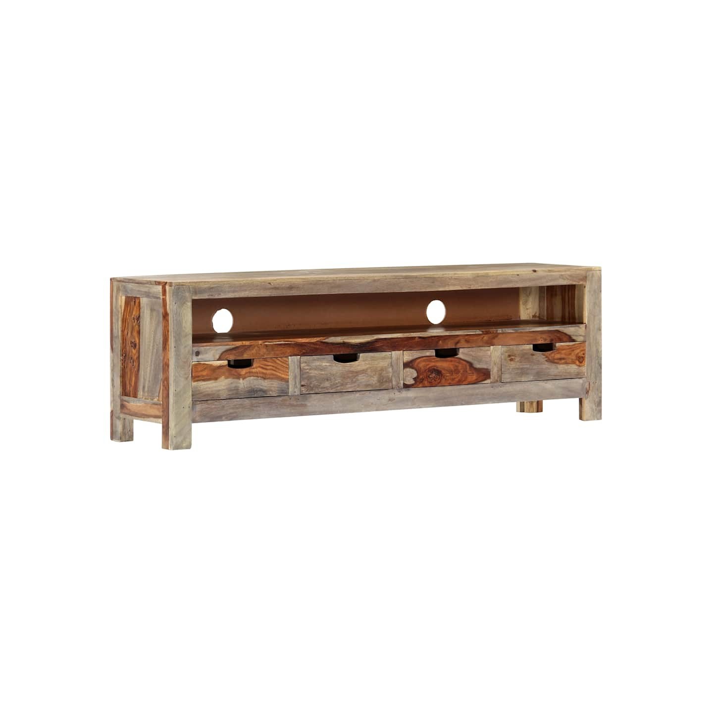 Meuble TV Bois massif 130x30x40 cm