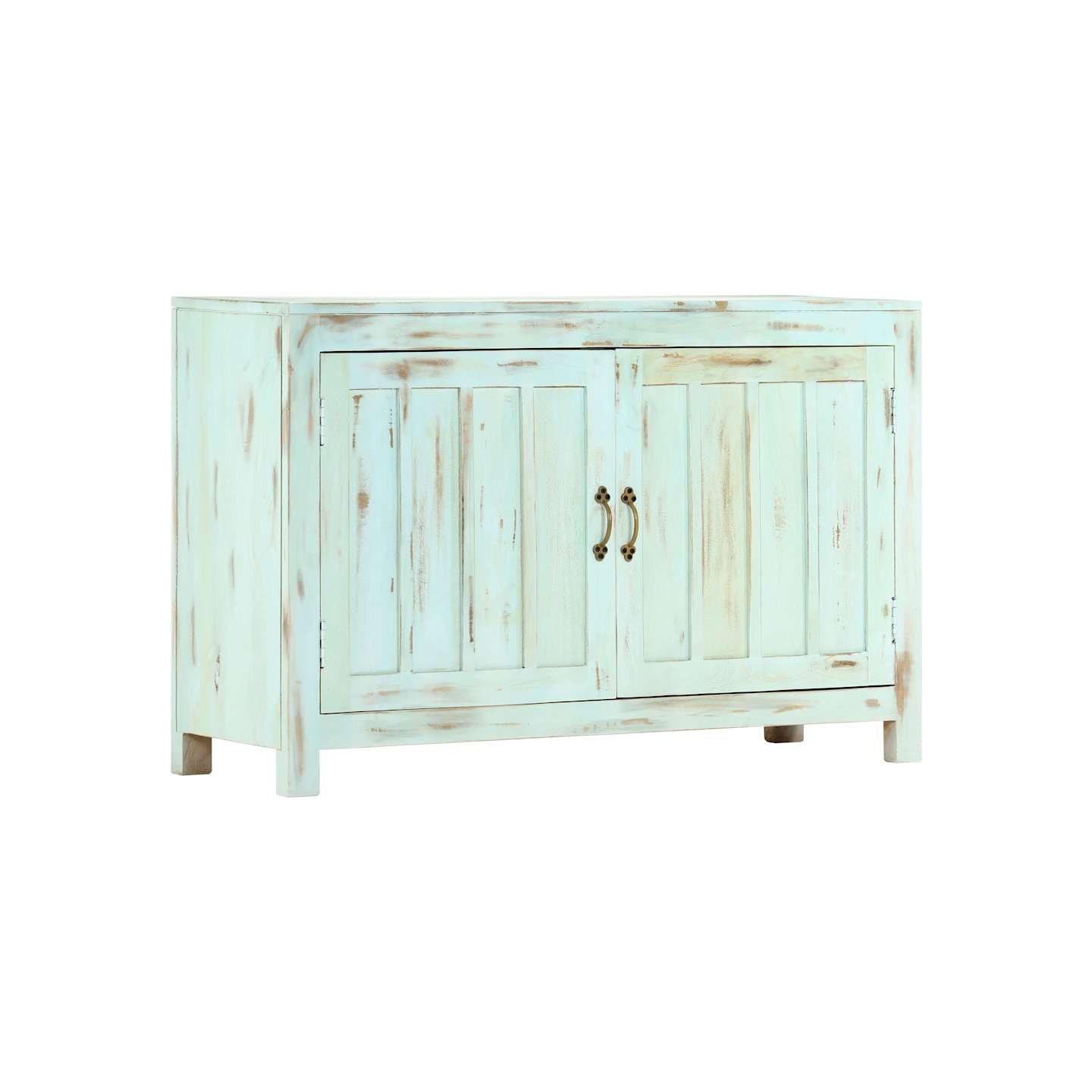 Buffet Bleu clair 110x35x70 cm Bois de manguier massif