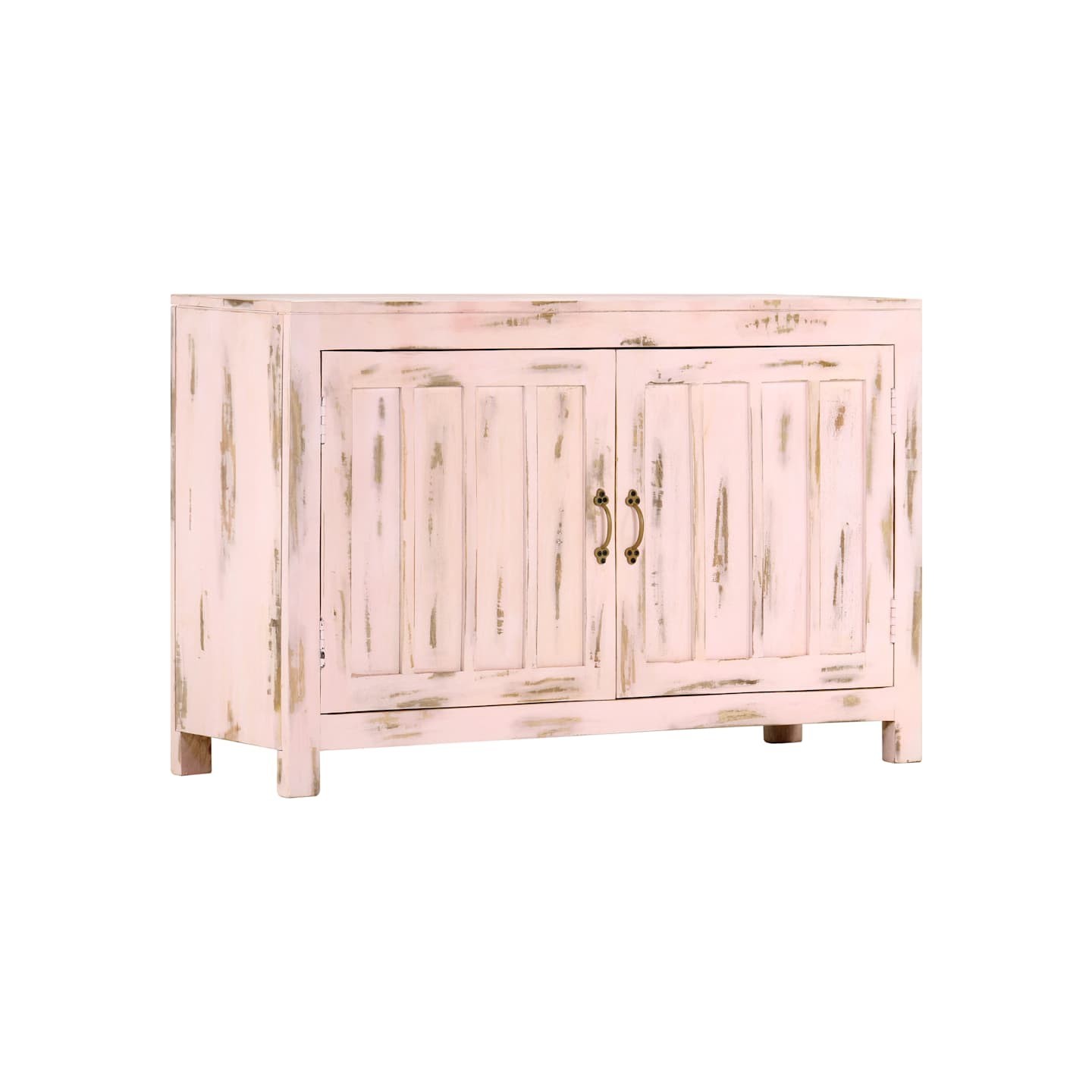 Buffet Rose clair 110x35x70 cm Bois de manguier massif