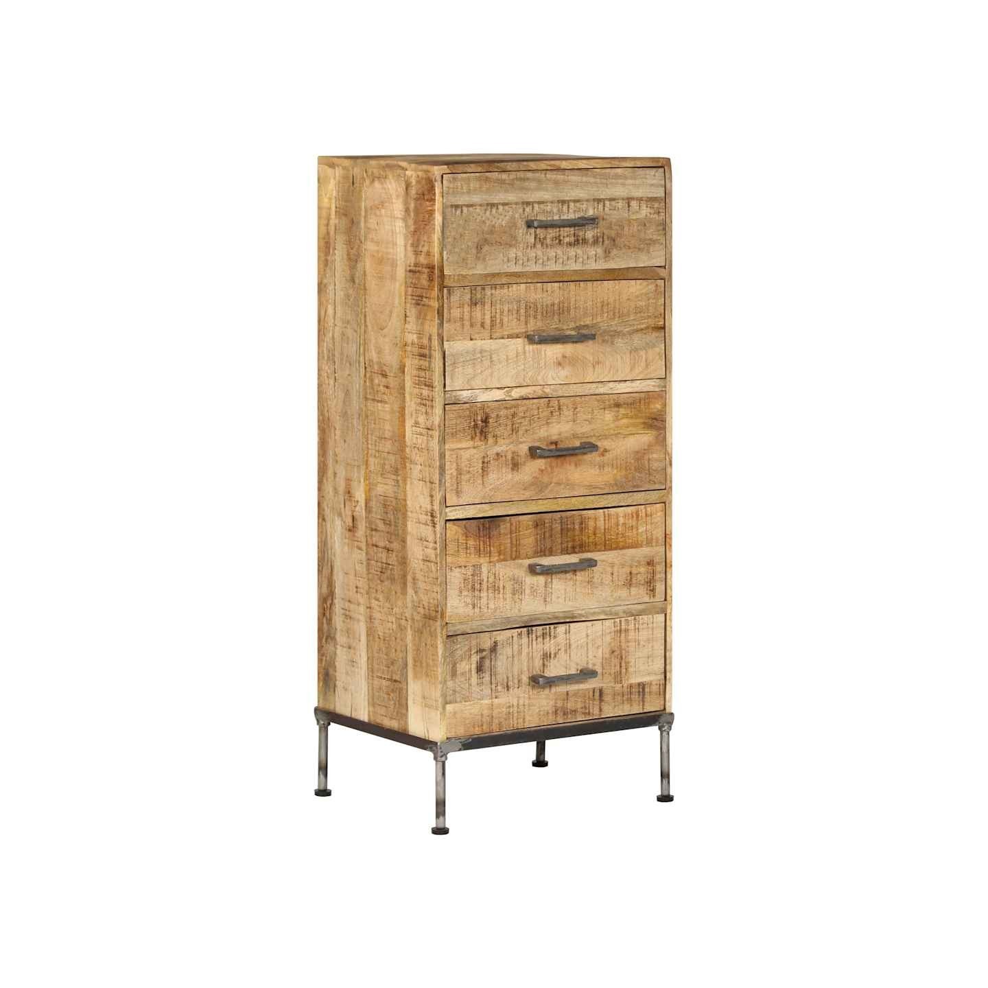 Coffre à tiroirs 45x35x106 cm Bois de manguier massif