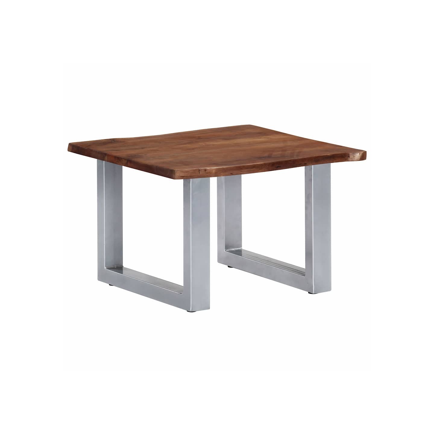 Table basse avec bord naturel 60x60x40 cm Bois d'acacia massif