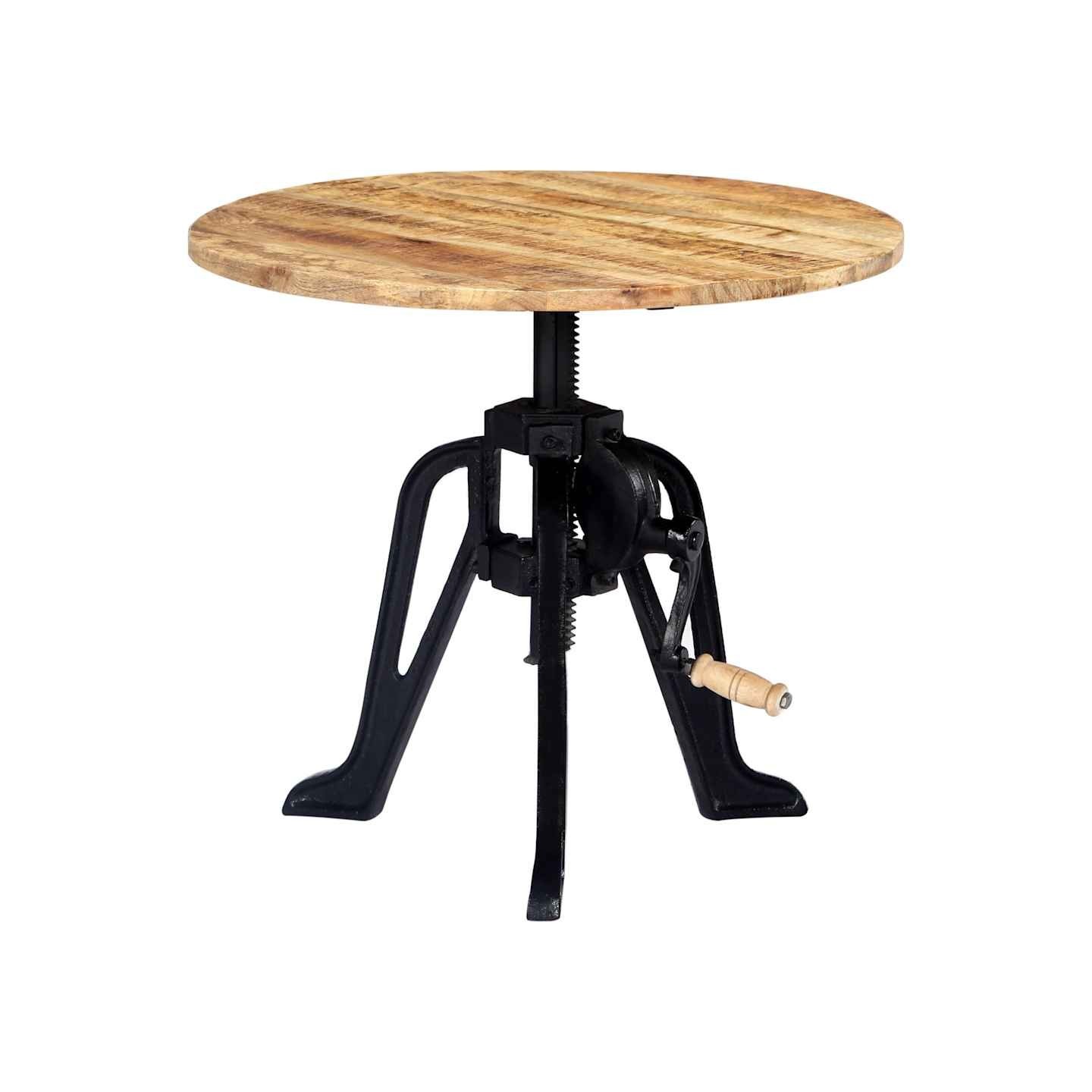 Table d'appoint 60x(46-63) cm Bois de manguier massif et fonte
