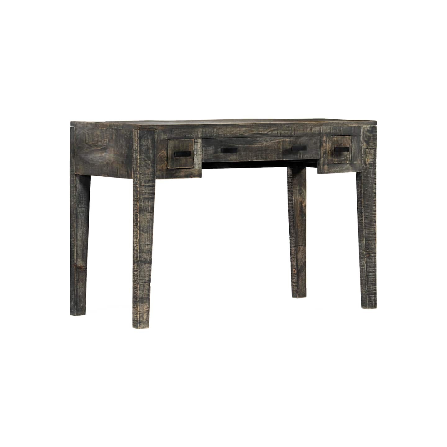 Bureau Noir 110 x 50 x 75 cm Bois de manguier massif