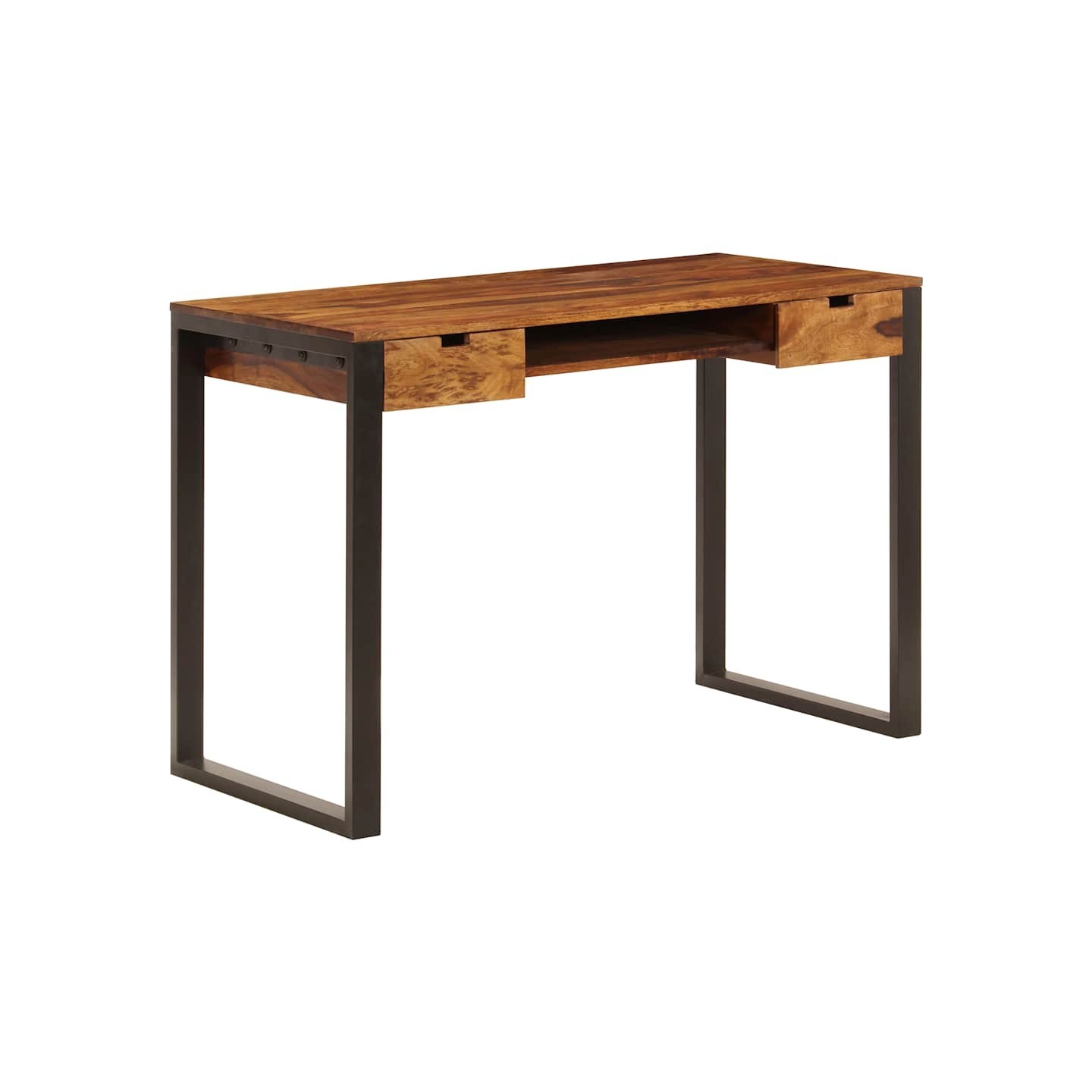 Bureau 110x55x78 cm Bois solide de Sesham Acier