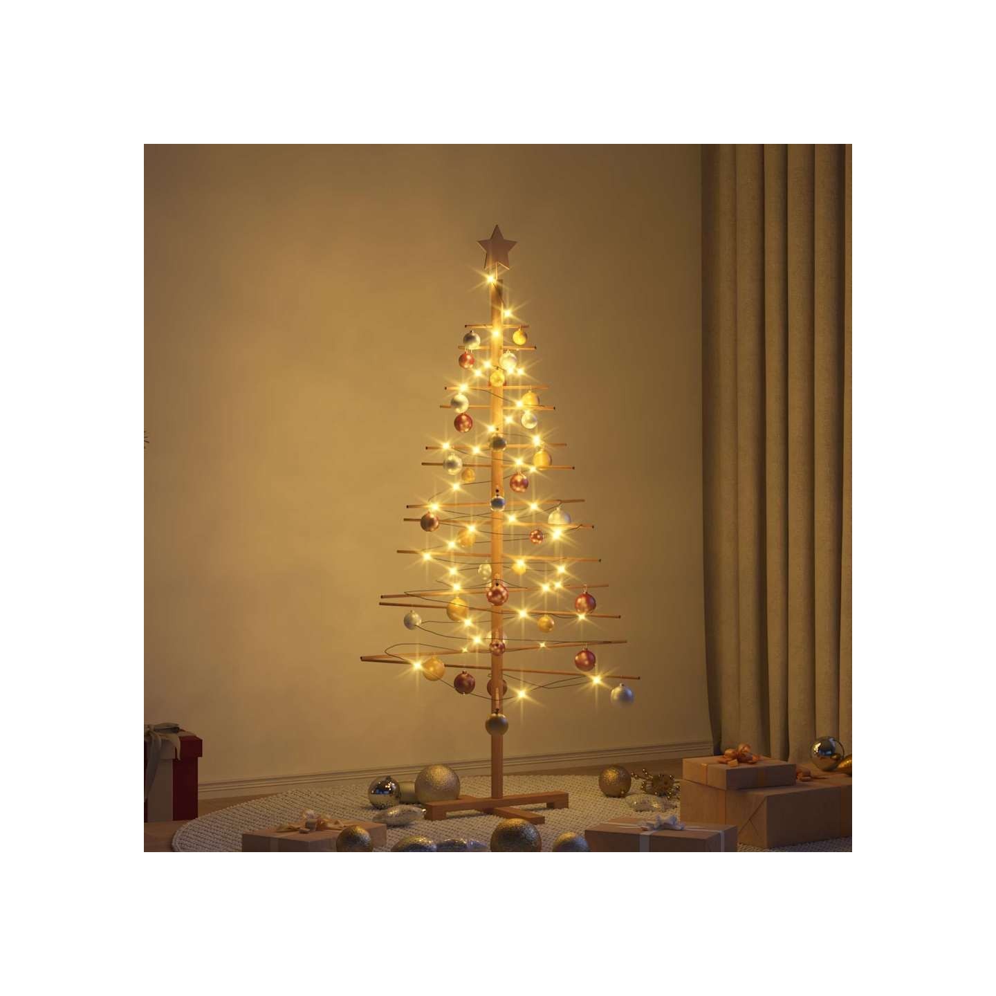 Arbre de Noël en bois Marron 150 cm Bambou