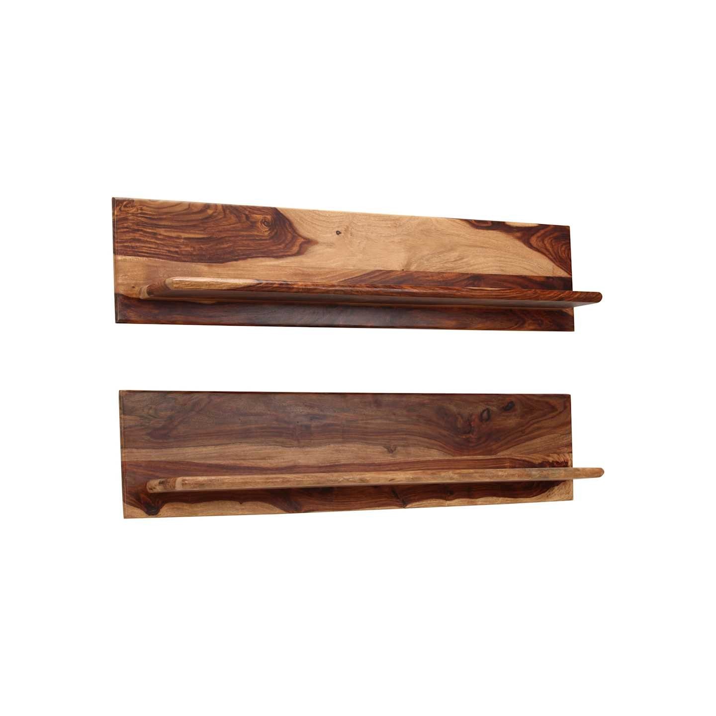 Étagères murales 2 pcs 118 x 26 x 20 cm Bois de Sesham massif