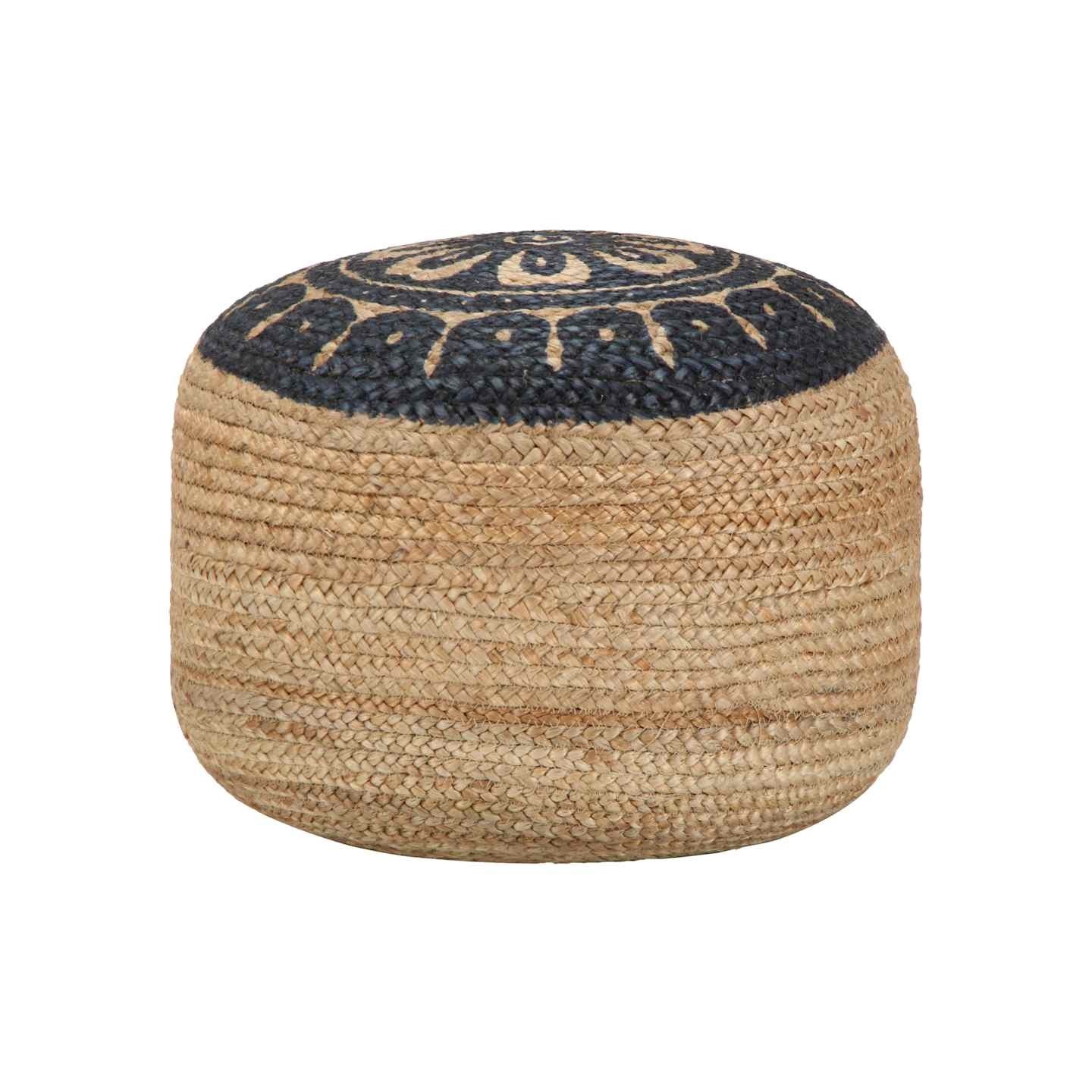 Pouf fait à la main Bleu 45 x 30 cm Jute