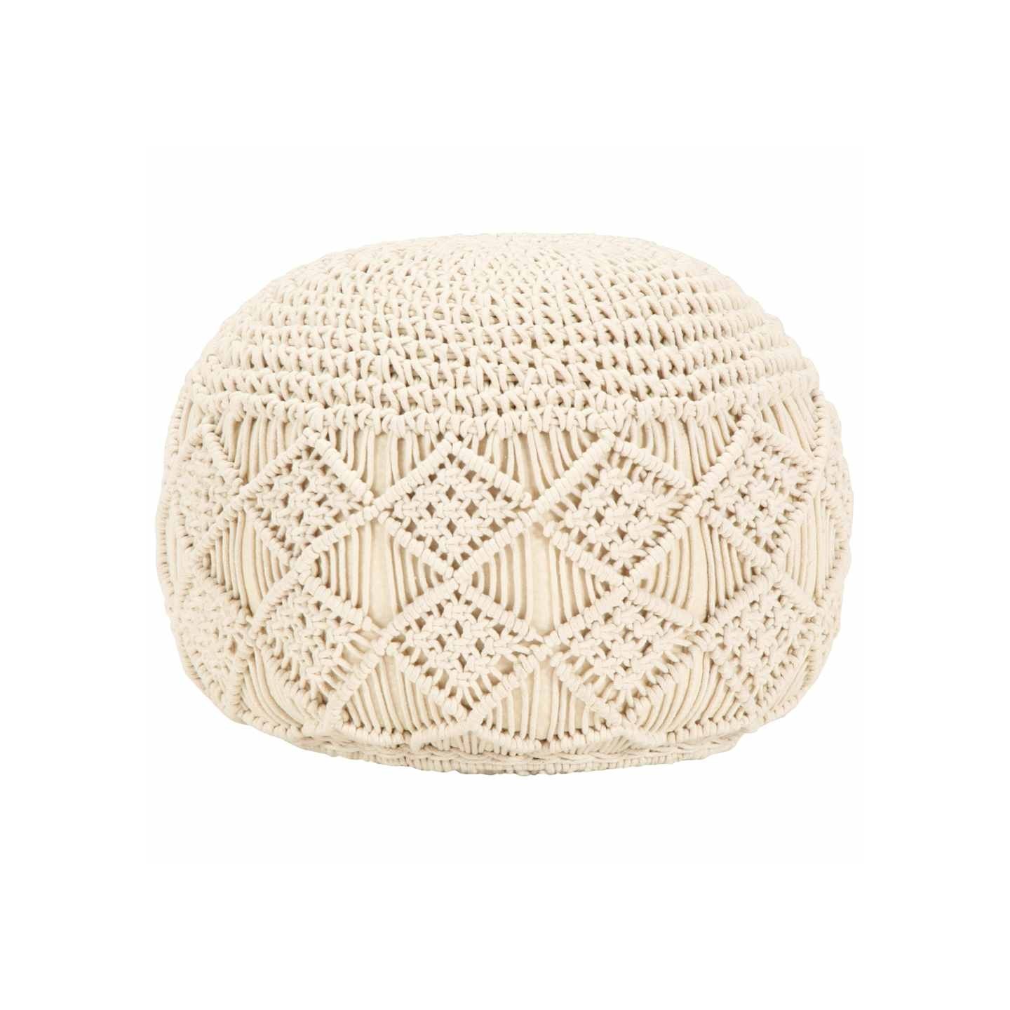 Pouf fait à la main en macramé 45 x 30 cm Coton