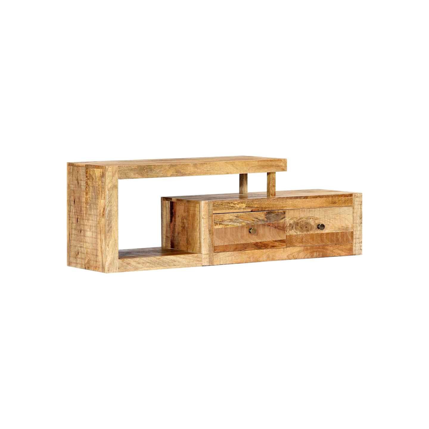 Meuble TV 120x30x40 cm Bois massif de manguier