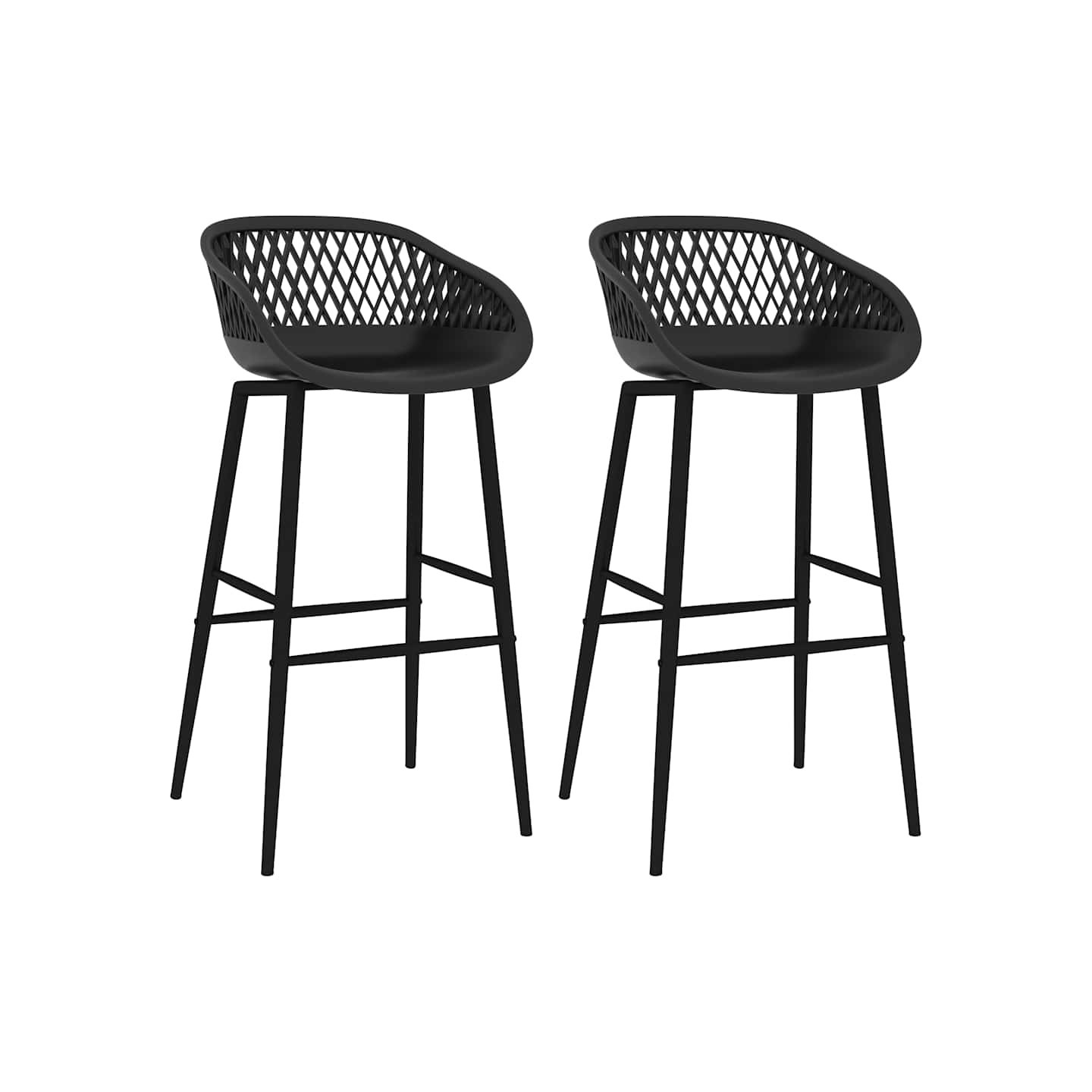 Chaises de bar lot de 2 noir