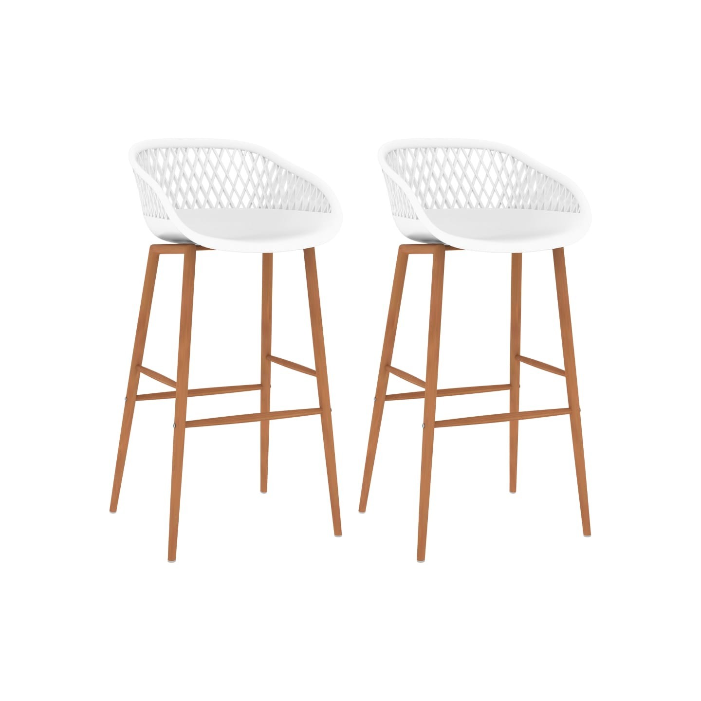Chaises de bar lot de 2 blanc