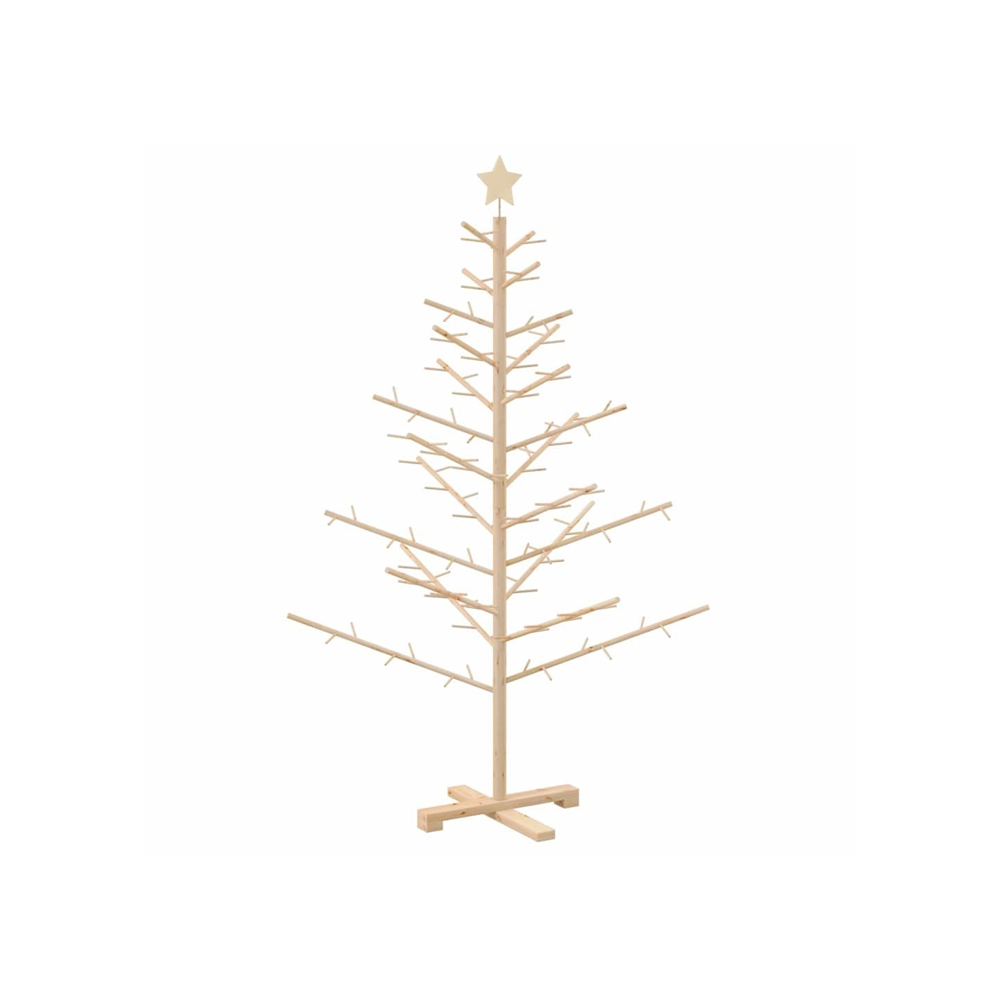 Arbre de Noël en bois Naturel 150 cm Bois de pin massif