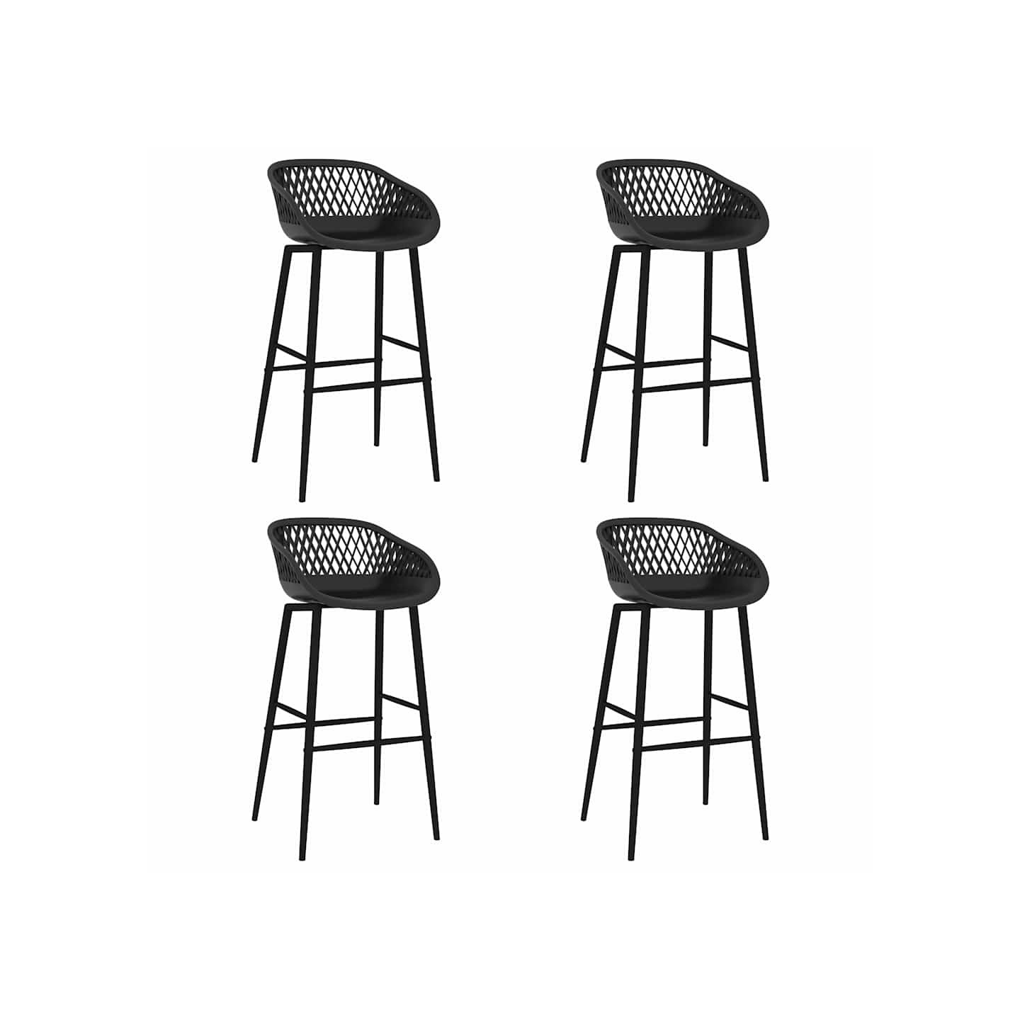 Chaises de bar lot de 4 noir